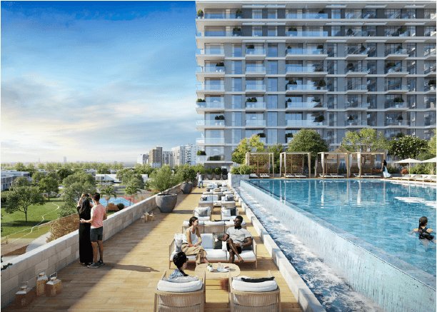 Golf Grand amenity Infinity Pool & Pool Deck in Dubai Hills, Dubai, by Emaar