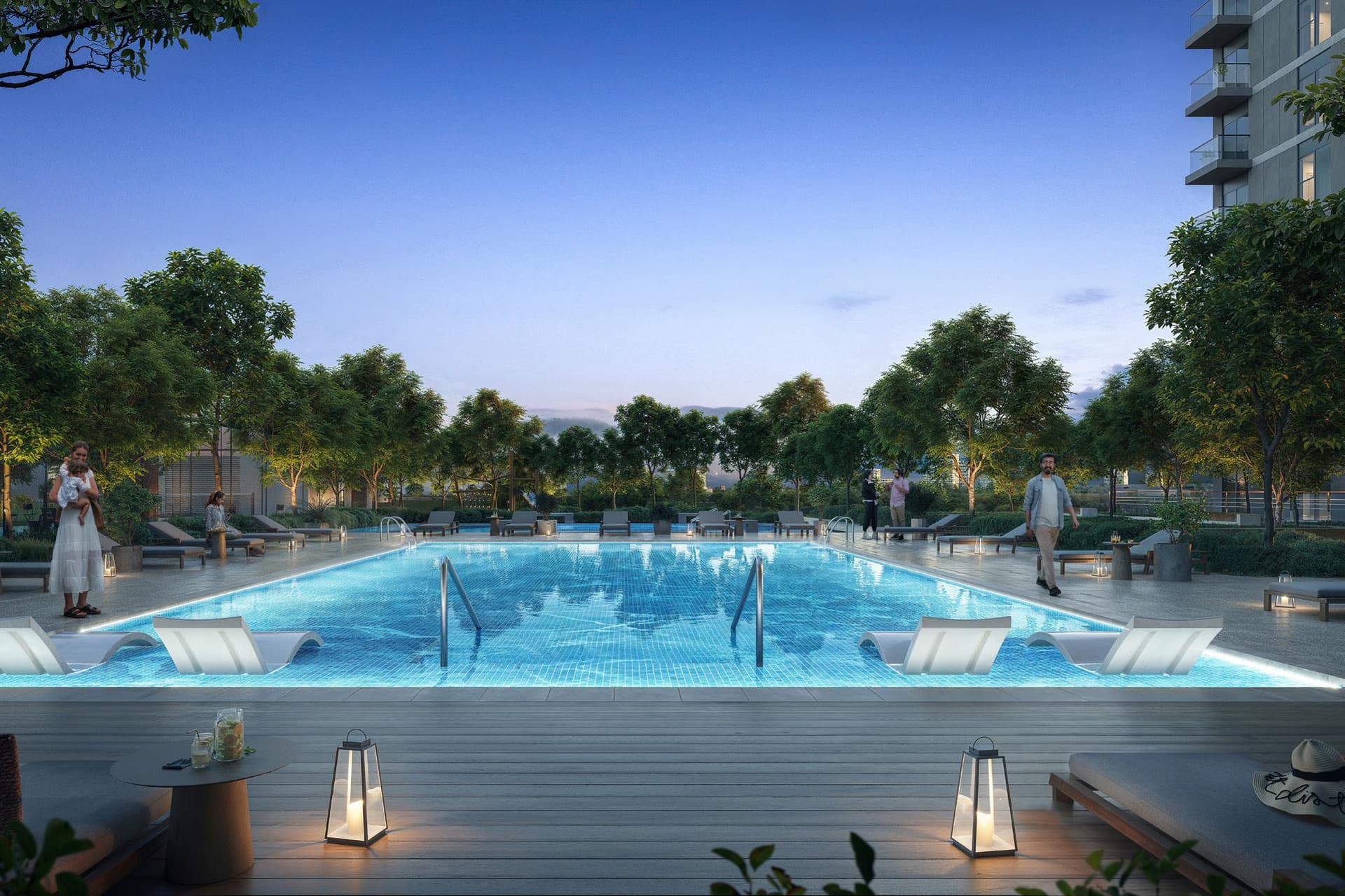 Golf Hillside amenity Infinity Pool & Pool Deck in Dubai Hills, Dubai, by Emaar