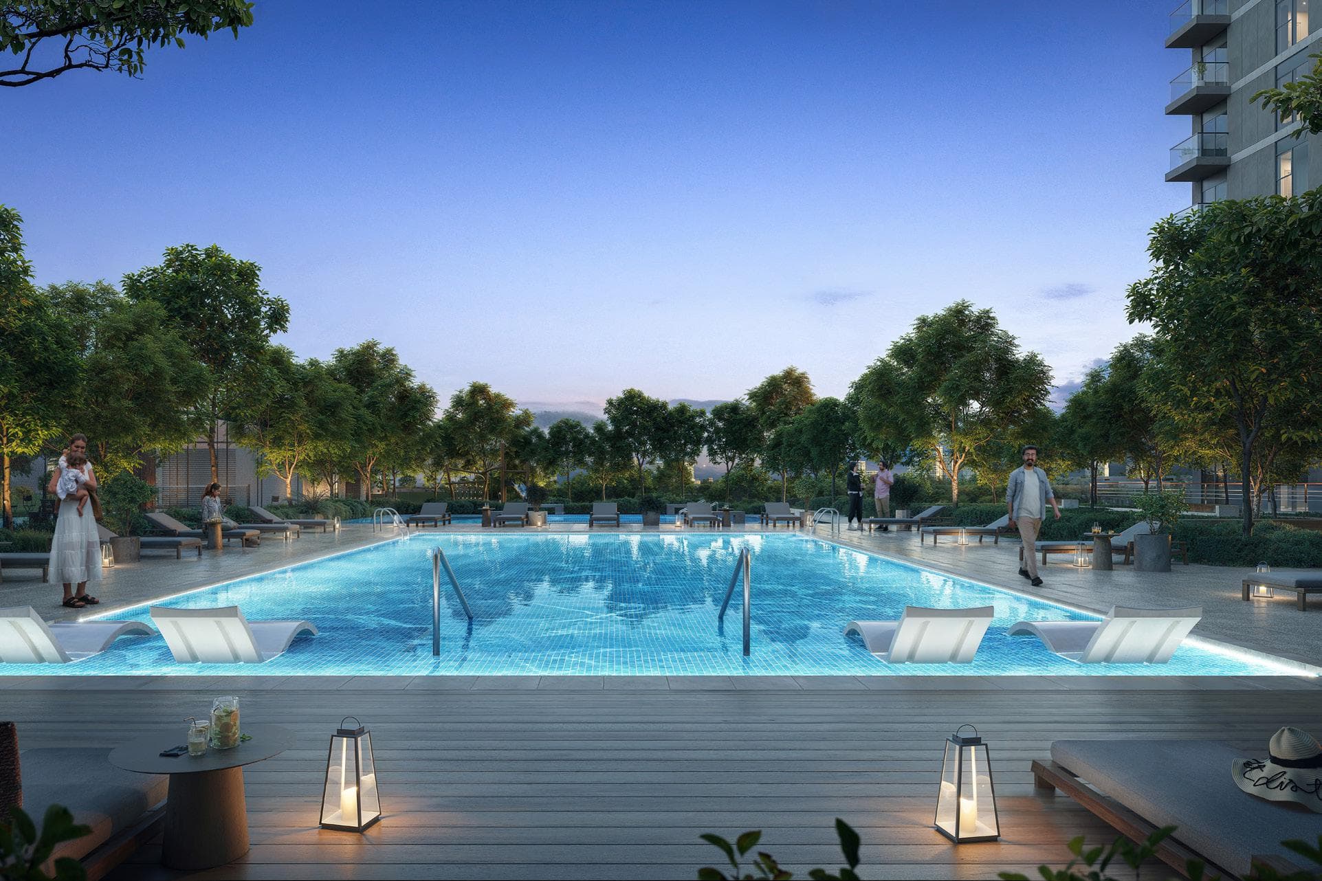 Golf Hillside amenity Infinity Pool & Pool Deck - Dubai Hills, Dubai - by Emaar