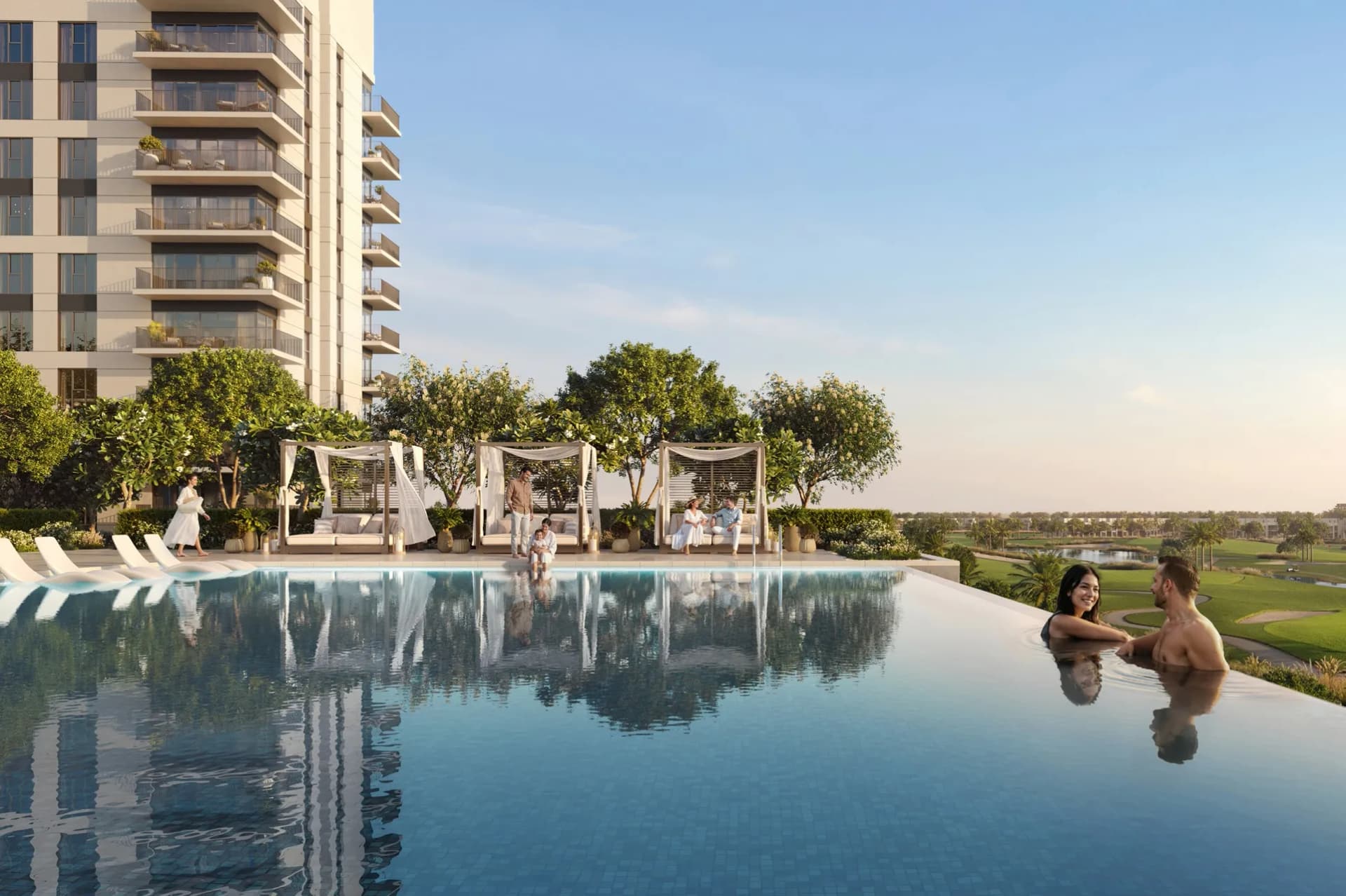 Golf Vale amenity Infinity Pool in Emaar South, Dubai, by Emaar