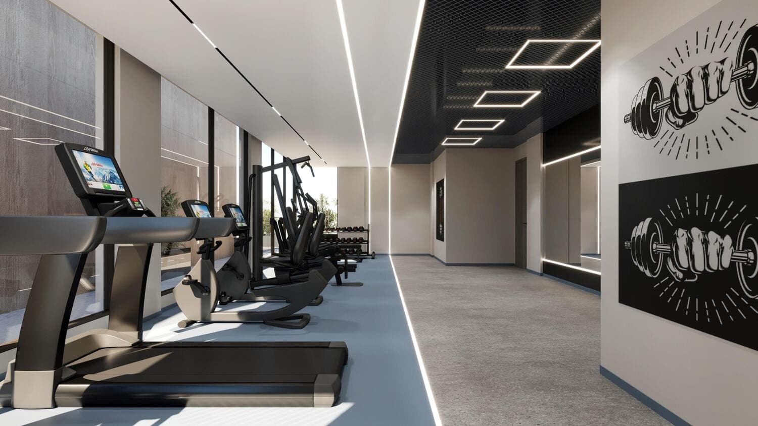 Golf Vista Heights amenity Fitness Center - Dubai Sports City, Dubai - by London Gate
