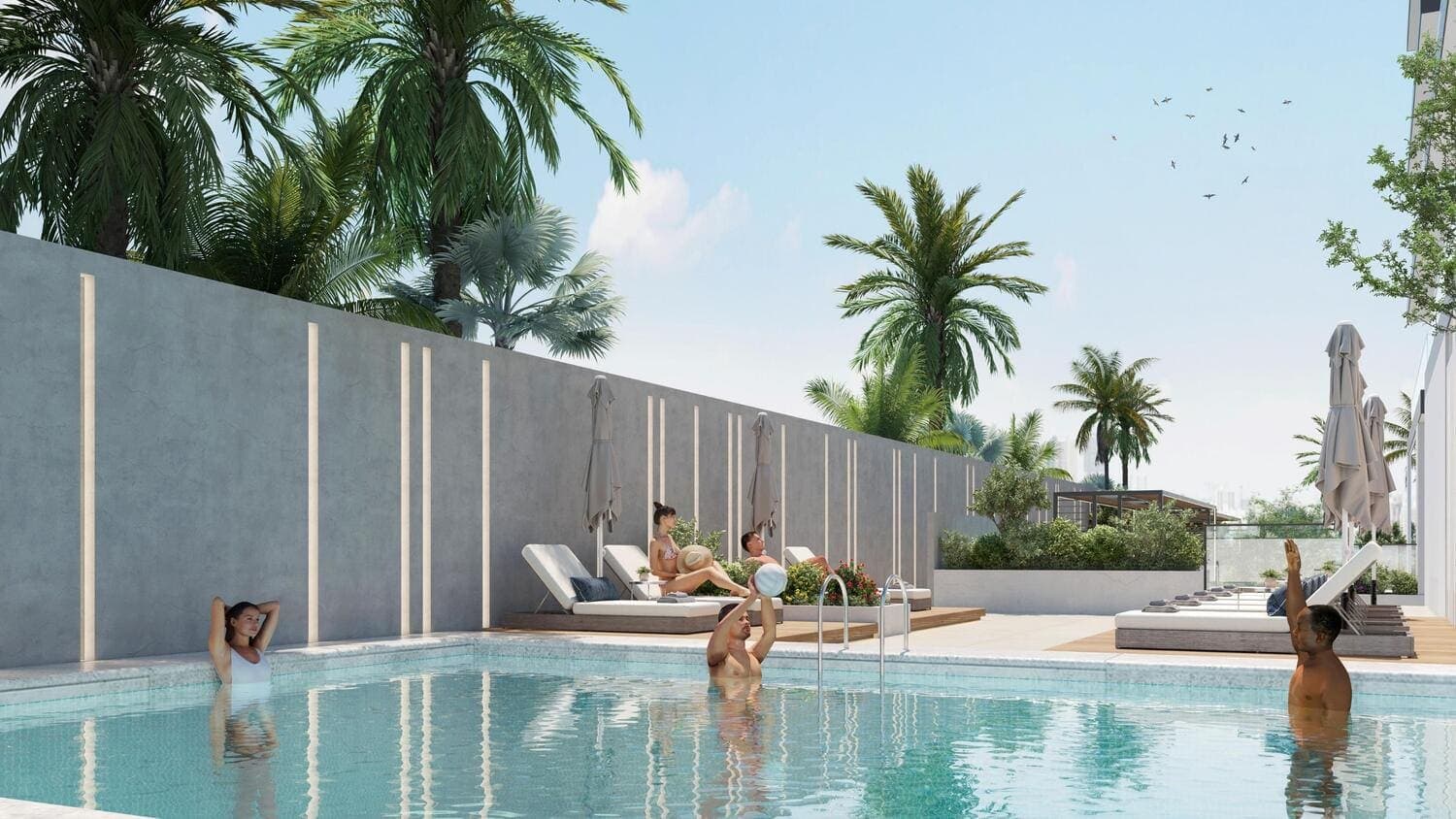Golf Vista Heights amenity Serenity Pool - Dubai Sports City, Dubai - by London Gate