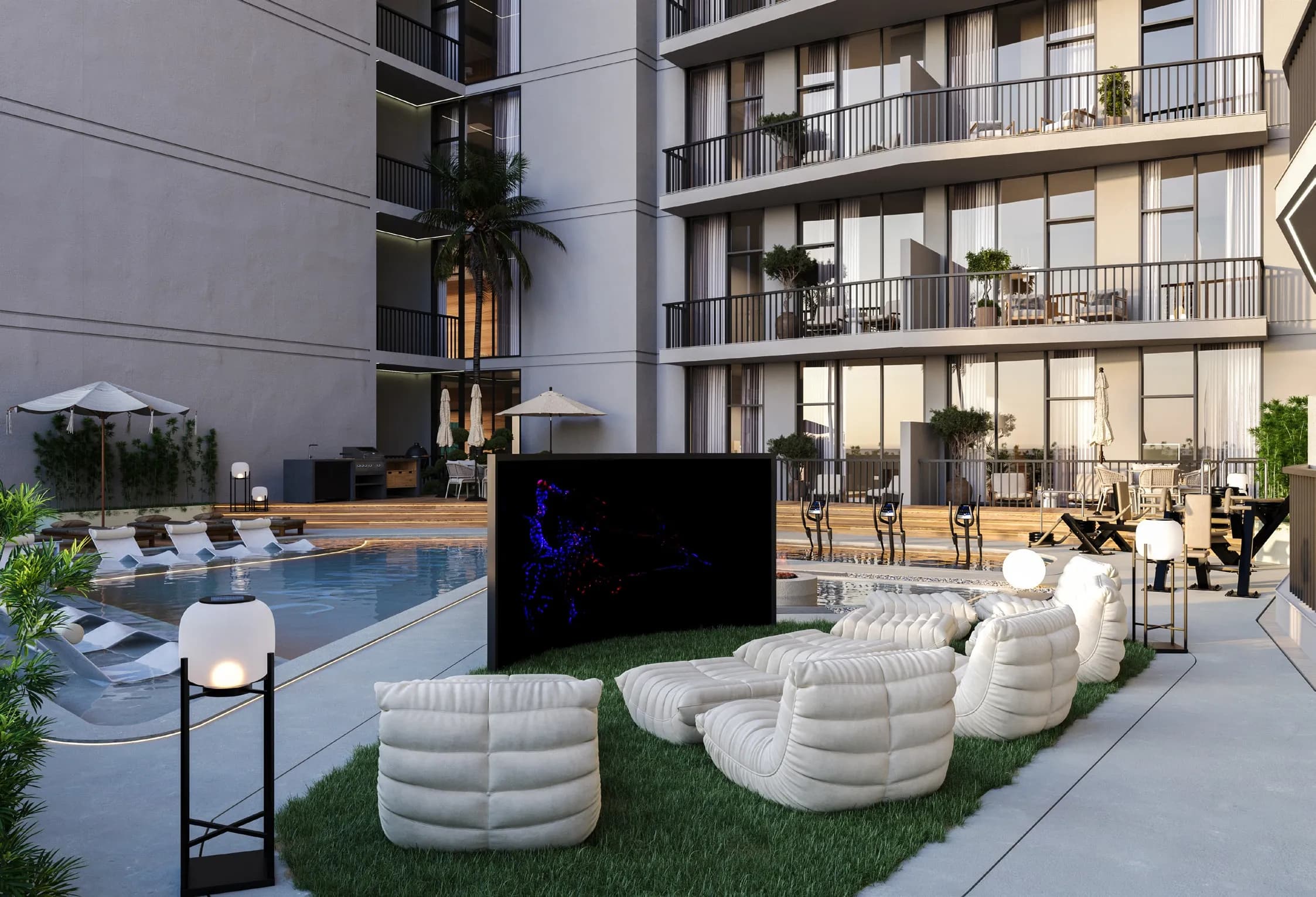 Green Field amenity Outdoor Cinema - Dubai International City, Dubai - by Samana