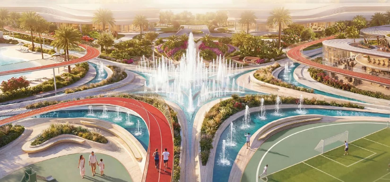 Greenz amenity Dancing Fountain - Al Warsan, Dubai - by Danube