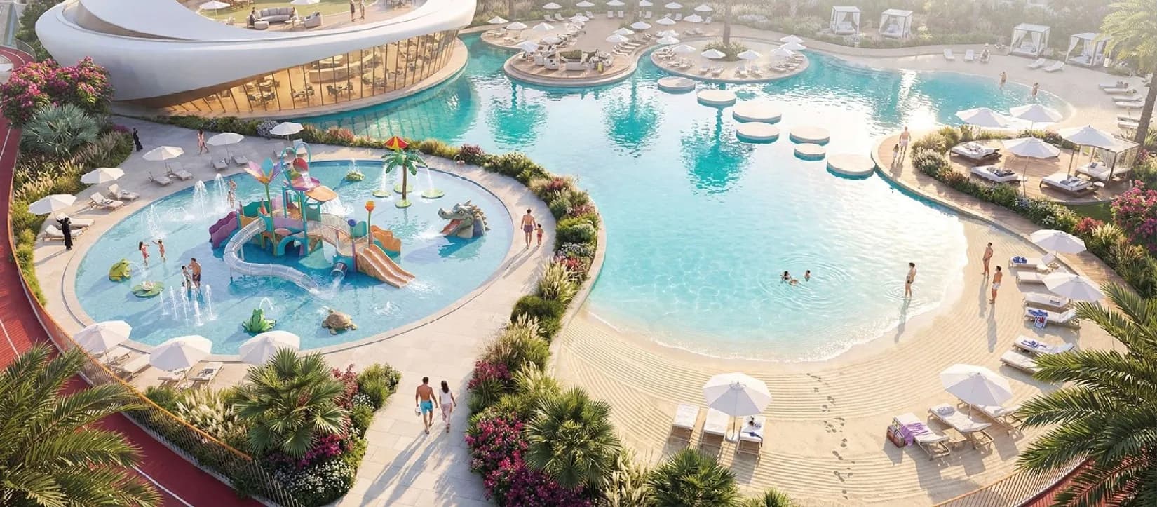 Greenz amenity Swimming Pool & Kids Aqua Park - Al Warsan, Dubai - by Danube