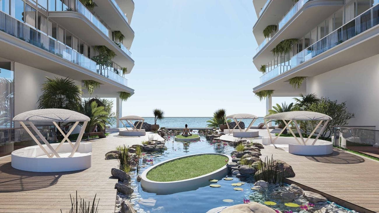 Hatimi Residences amenity Koi Pond in Dubai Islands, Dubai, by Fakhruddin Properties Development