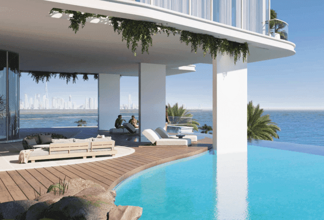 Hatimi Residences amenity Sunken Cabanas in Dubai Islands, Dubai, by Fakhruddin Properties Development