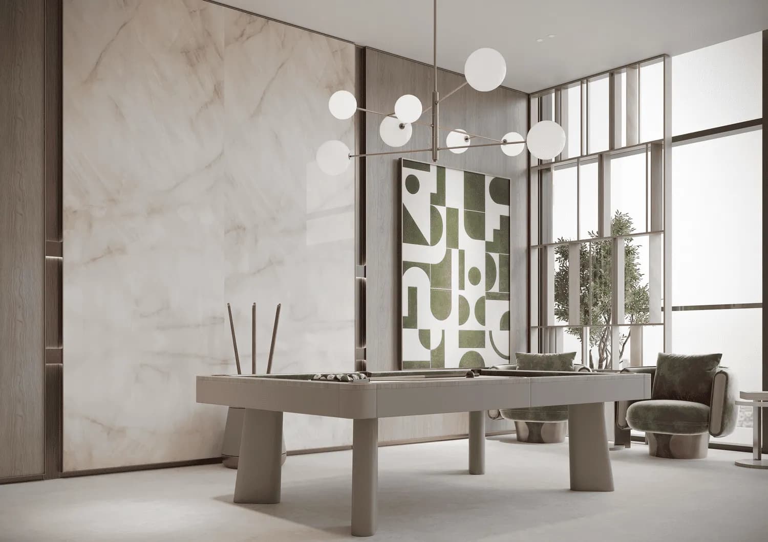 Havencia amenity Billiards - Dubai Land Residence Complex, Dubai - by ALA Developments