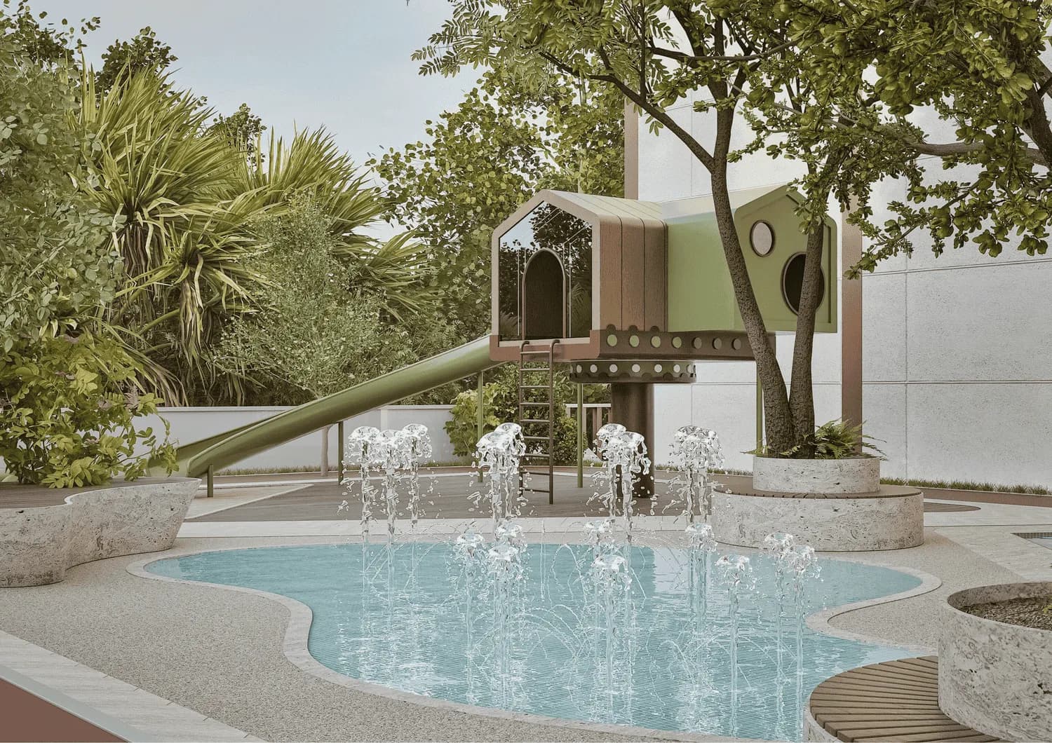 Havencia amenity Fountain - Dubai Land Residence Complex, Dubai - by ALA Developments