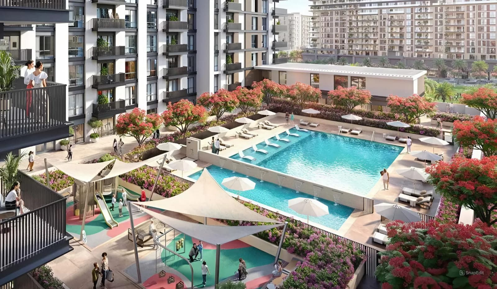 Haya on the Park amenity Swimming Pool - Town Square, Dubai - by Nshama Group