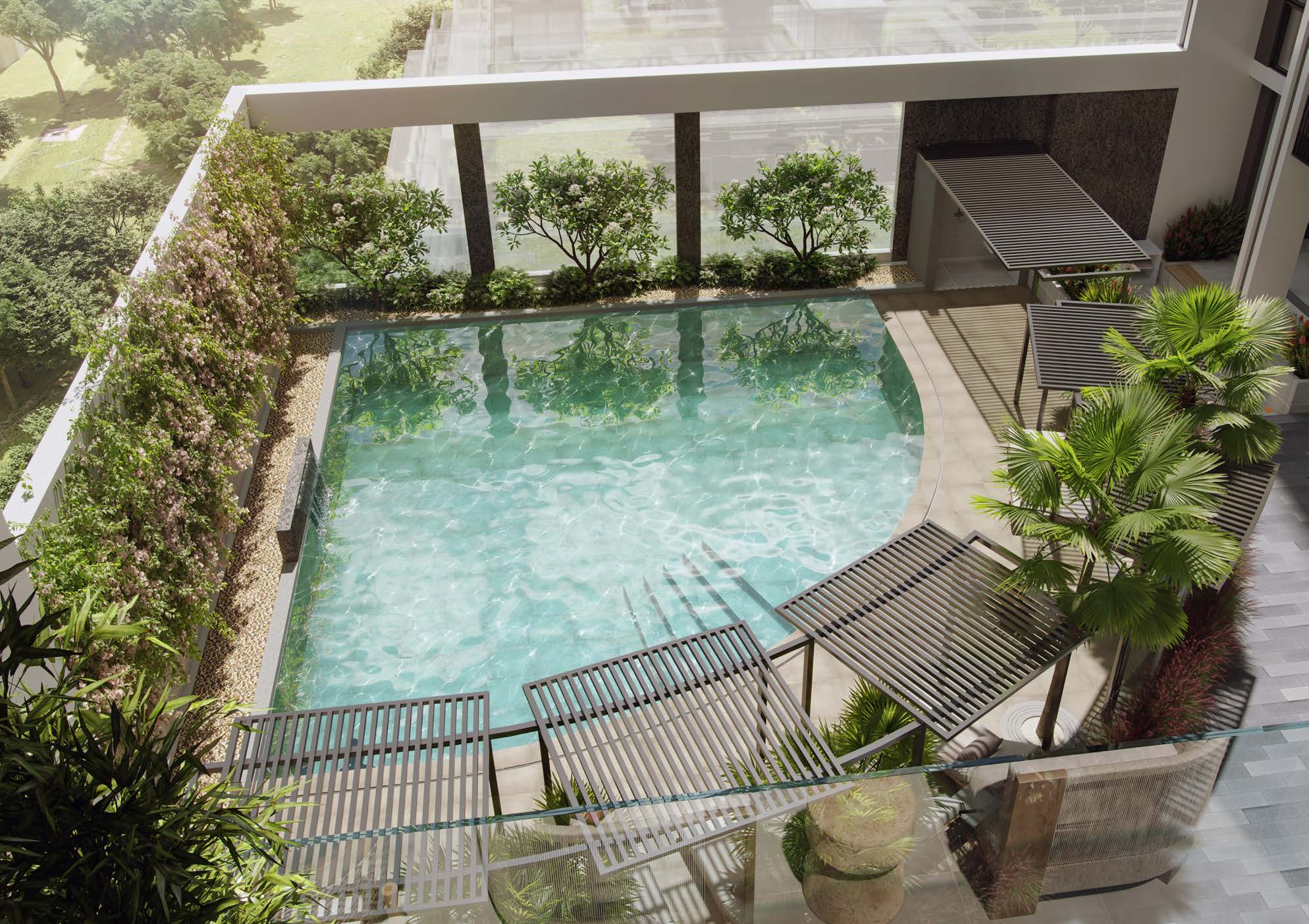 Hillmont Residences amenity Pool Deck - JVC (Jumeirah Village Circle), Dubai - by Ellington