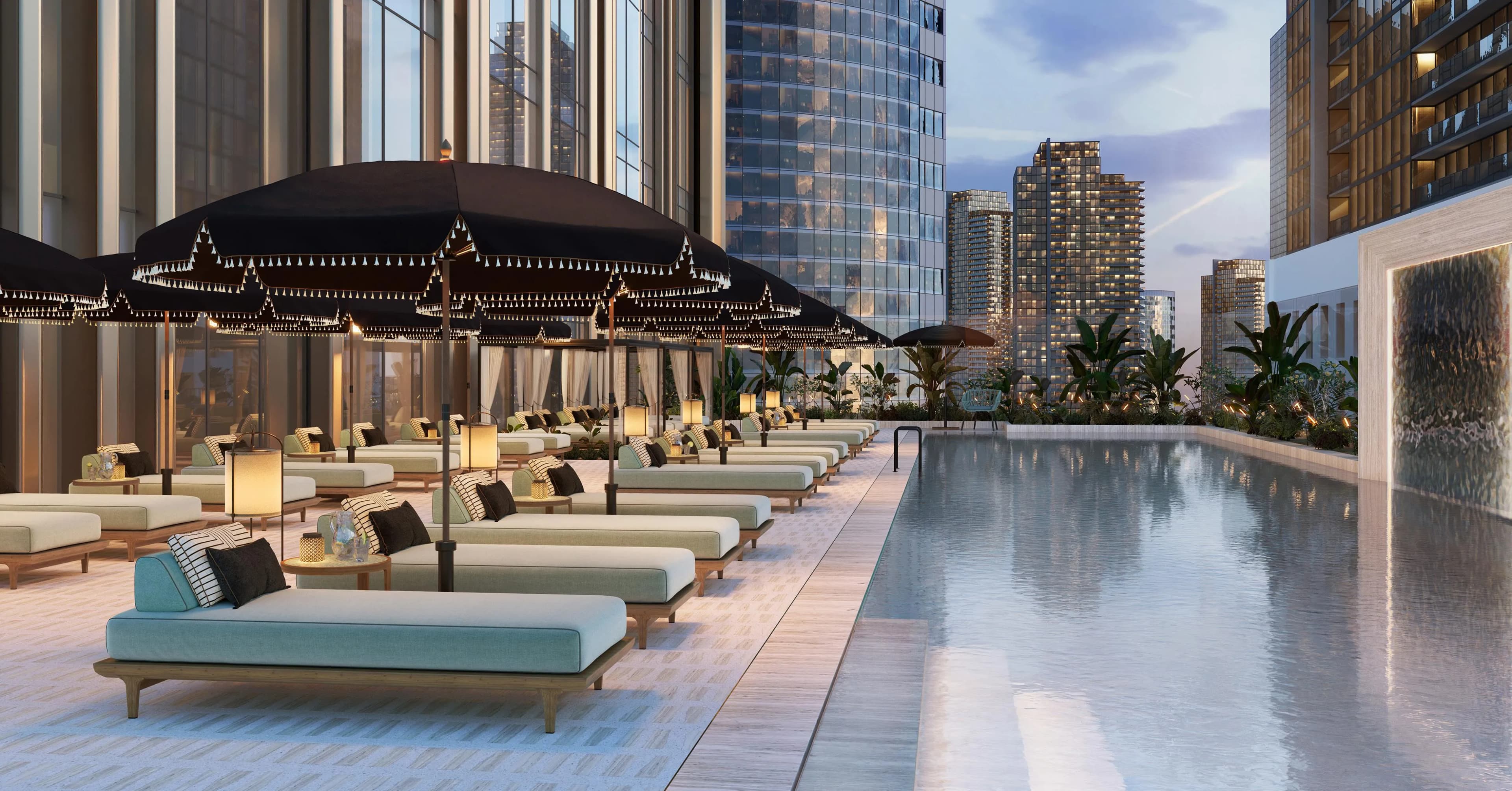 Hilton Residences Dubai JLT amenity Infinity Glass Border Pool - JLT (Jumeirah Lake Towers), Dubai - by Emirates Developments