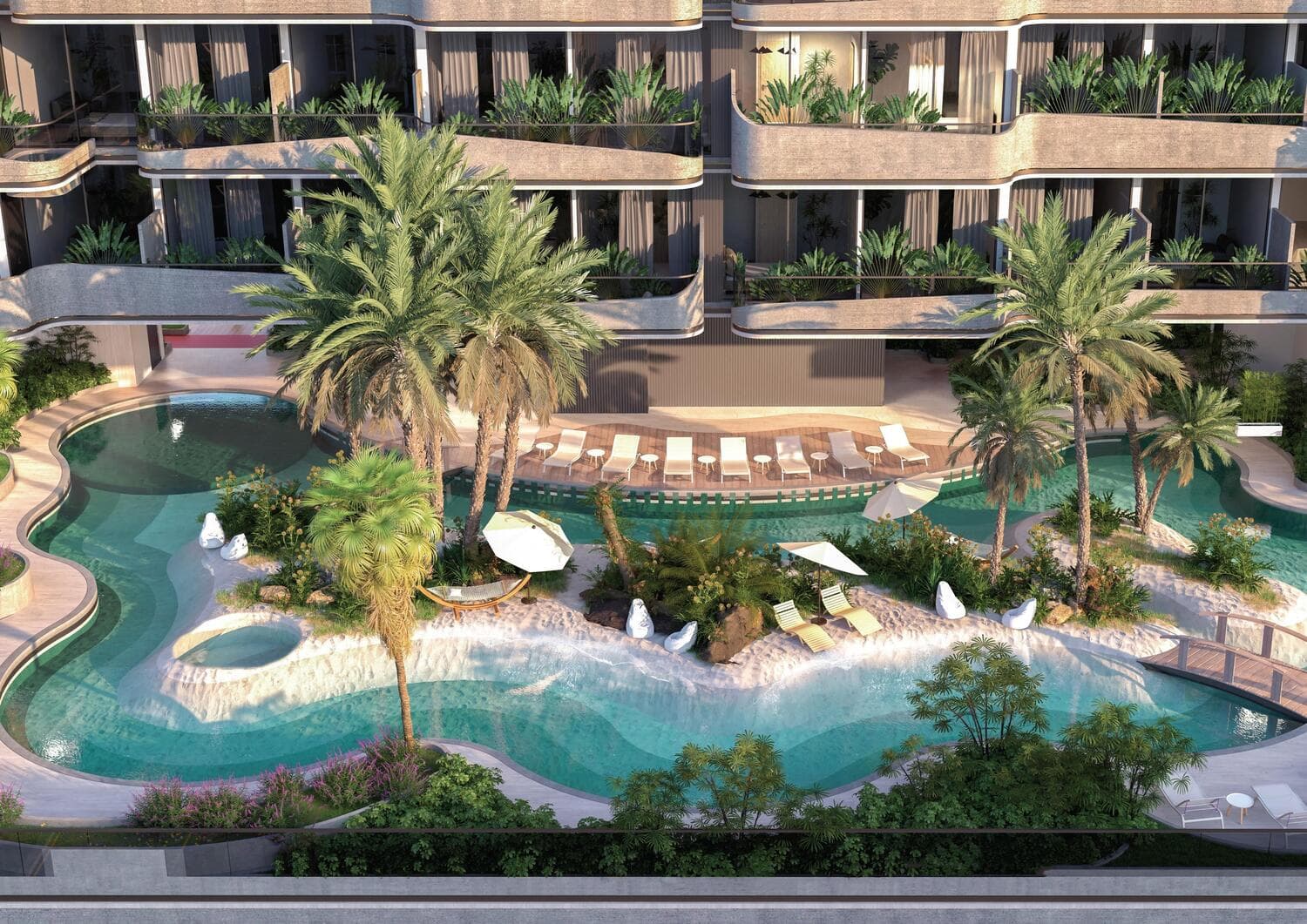 I'Sola Bella amenity Island Pool - JVC (Jumeirah Village Circle), Dubai - by MAK Developers