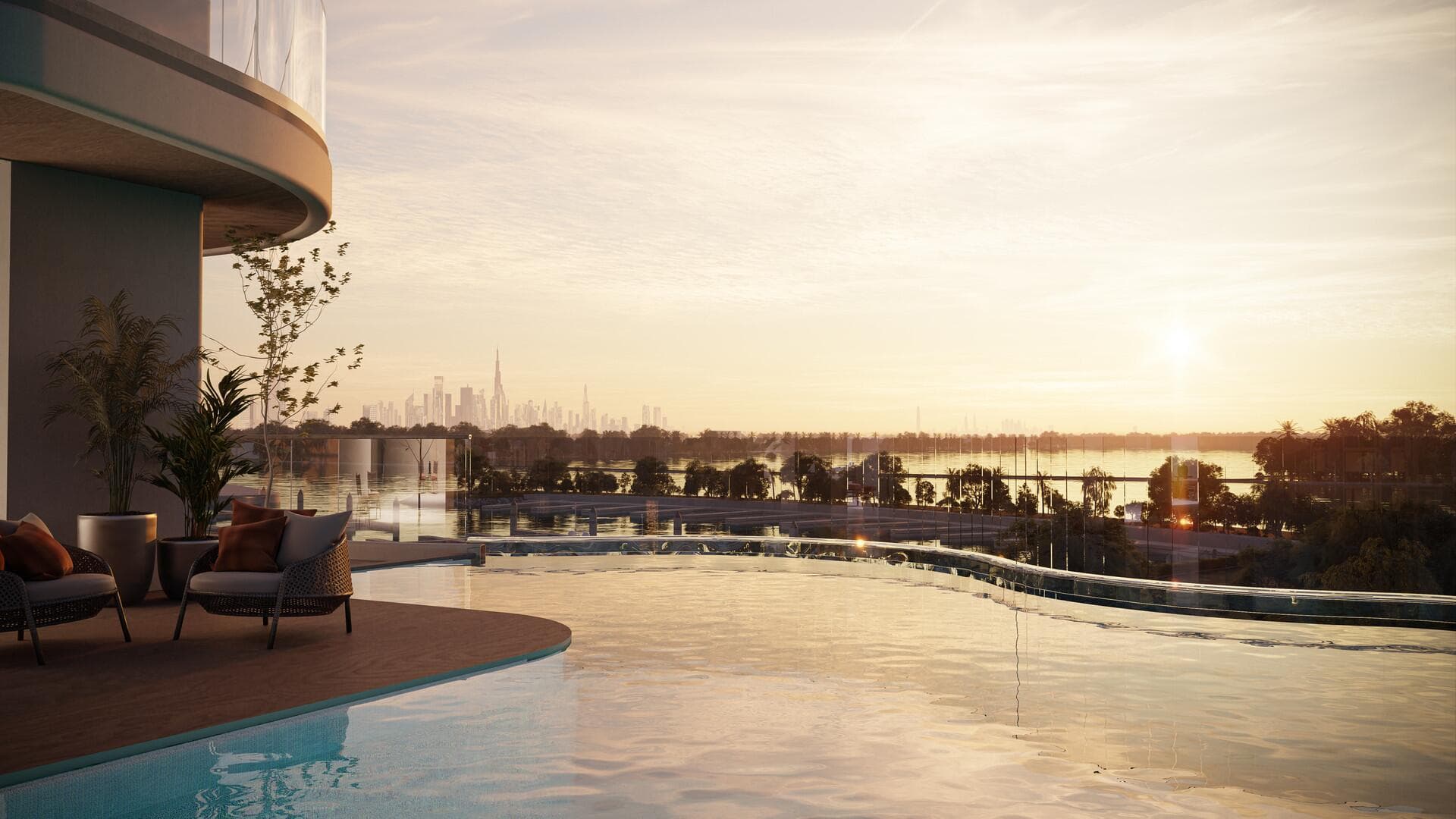 Iluka Residences amenity Infinity Pool - Dubai Islands, Dubai - by MS Homes