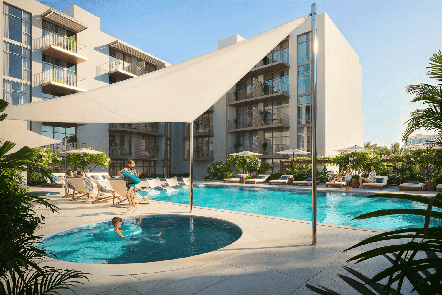IR1DIAN Park amenity Pool & Kids Pool - JVC (Jumeirah Village Circle), Dubai - by Object 1