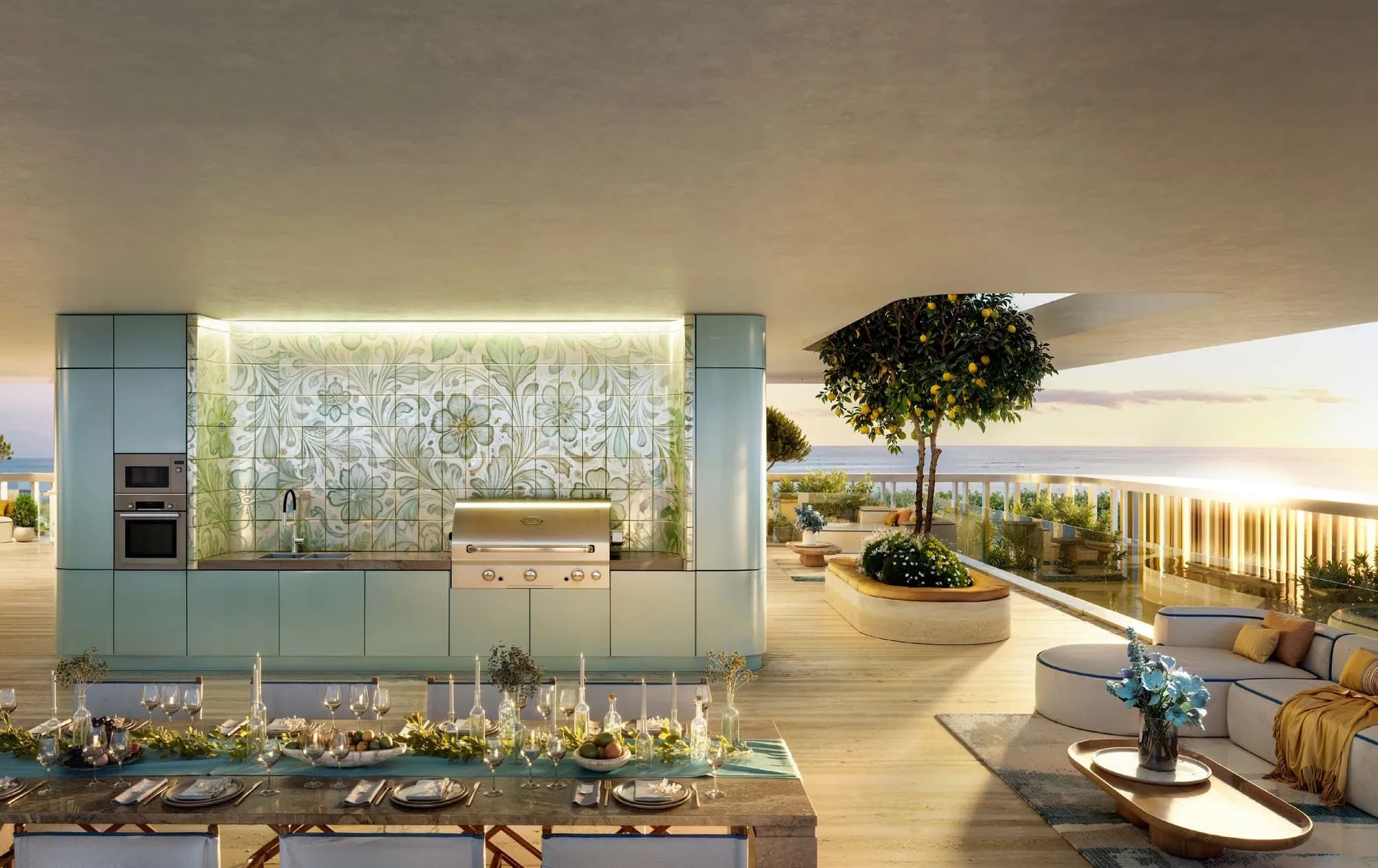 Isla Private Residences amenity Communal Dining Terrace - Dubai Islands, Dubai - by Chaimaa Holding