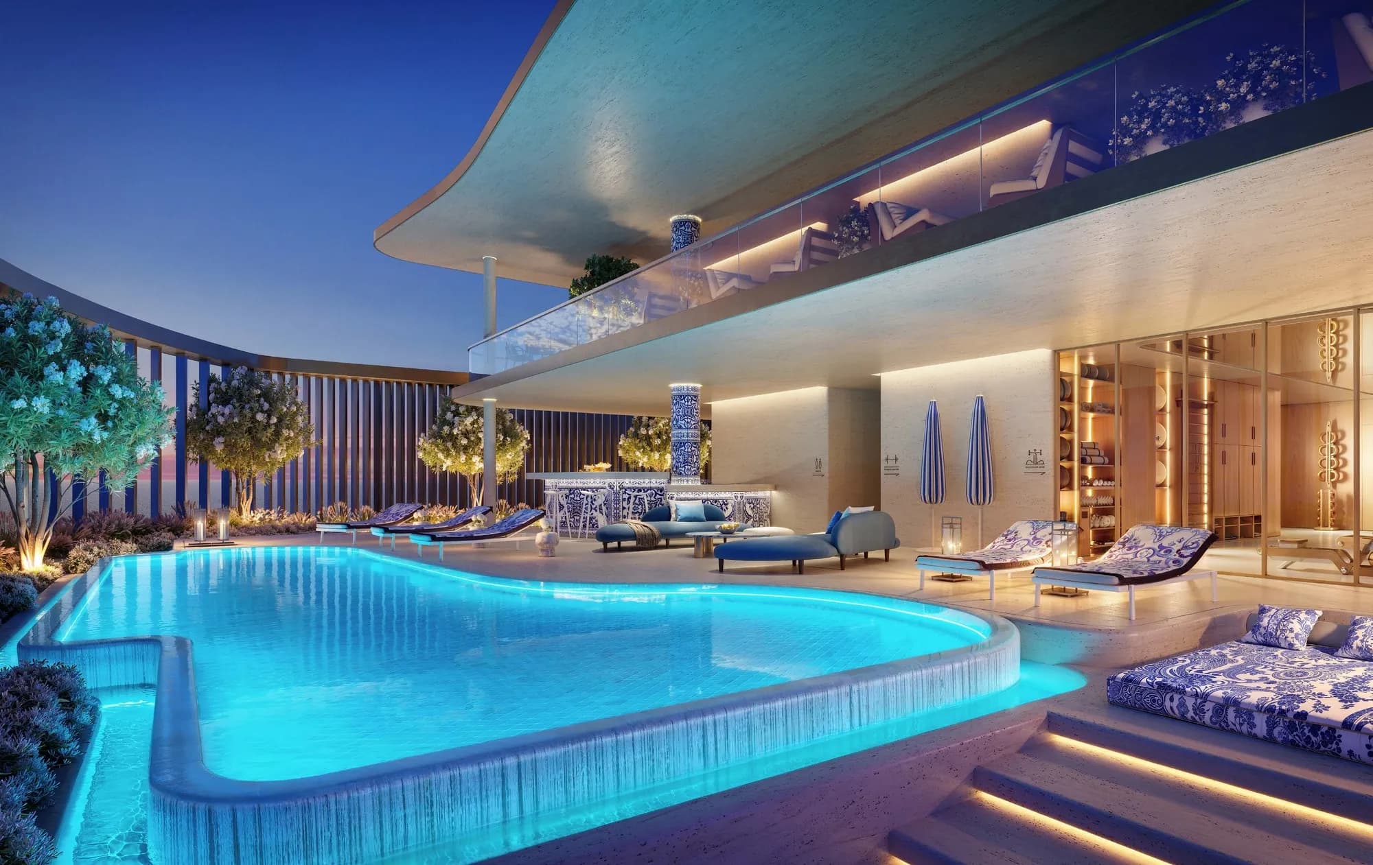 Isla Private Residences amenity Infinity Pool with Juice Bar - Dubai Islands, Dubai - by Chaimaa Holding