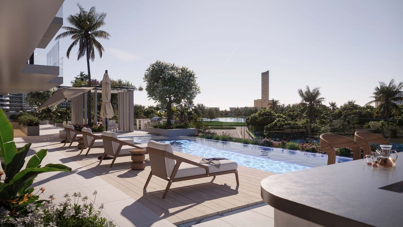 Island Heights amenity Infinity Pool & Pool Deck - Al Marjan Island, Dubai - by Range Developments