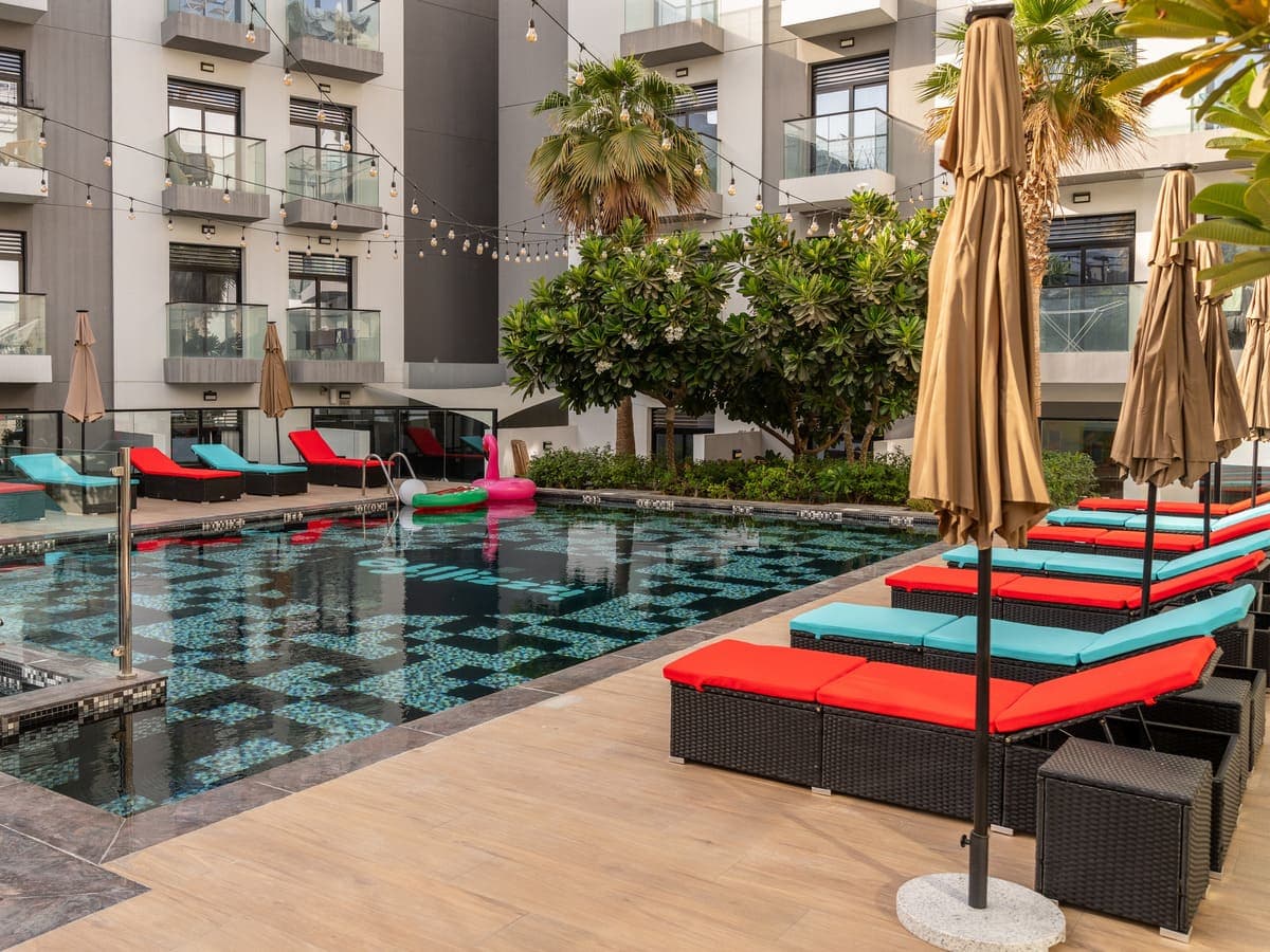 Izzzi.LifeMINT amenity Outdoor Cabanas By The Pool - JVC (Jumeirah Village Circle), Dubai - by Orange