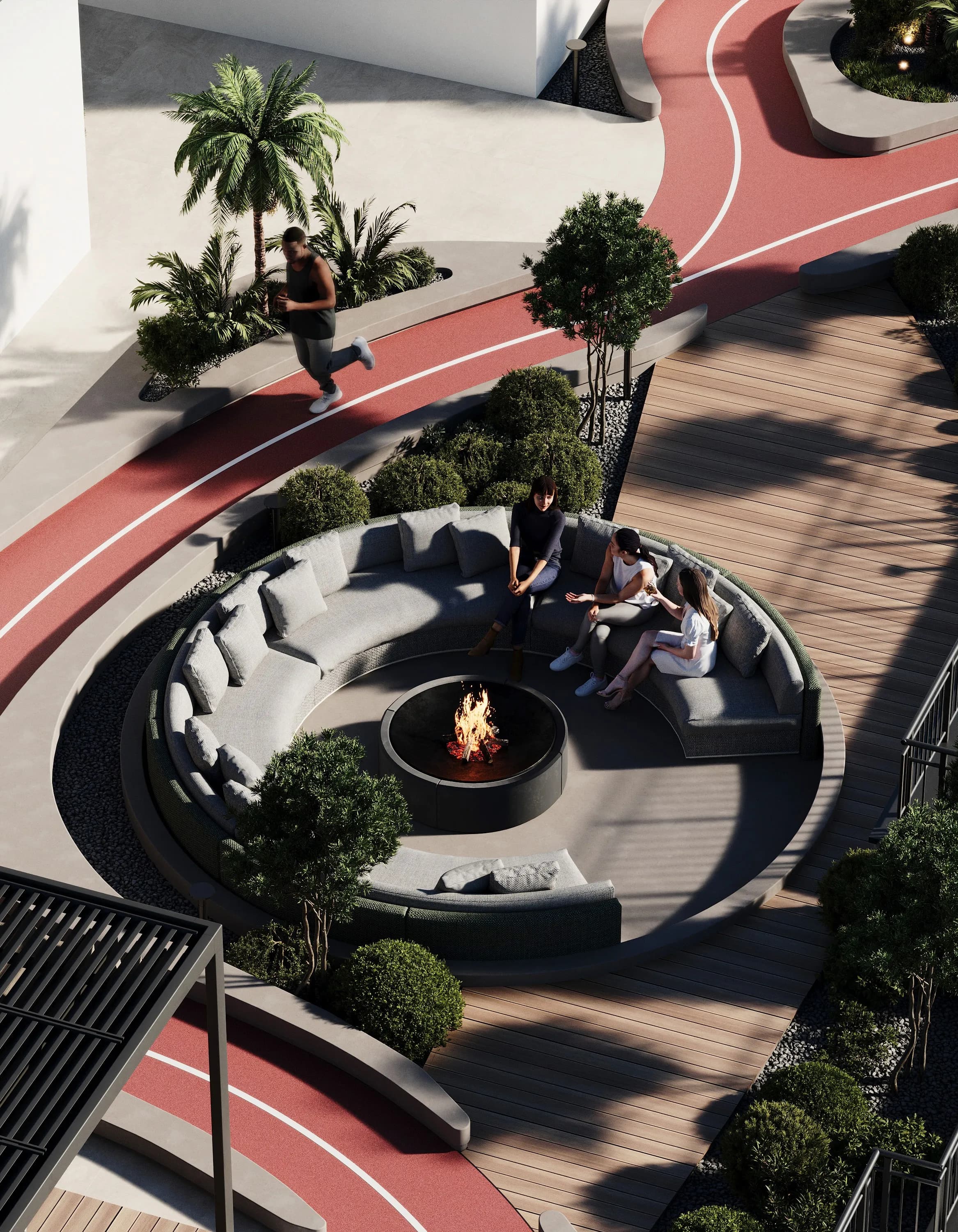 J-Haus Residence amenity Fire Pit Lounge - JVC (Jumeirah Village Circle), Dubai - by Hirat Real Estate Development