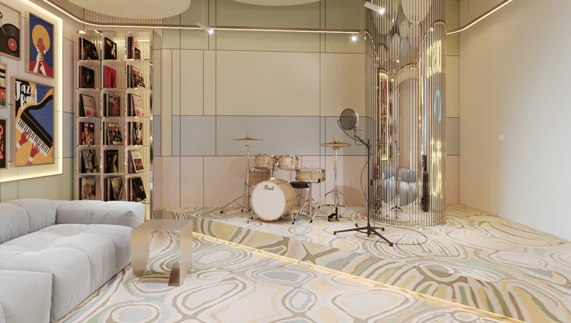 J-Haus Residence amenity Music Room in JVC (Jumeirah Village Circle), Dubai, by Hirat Real Estate Development