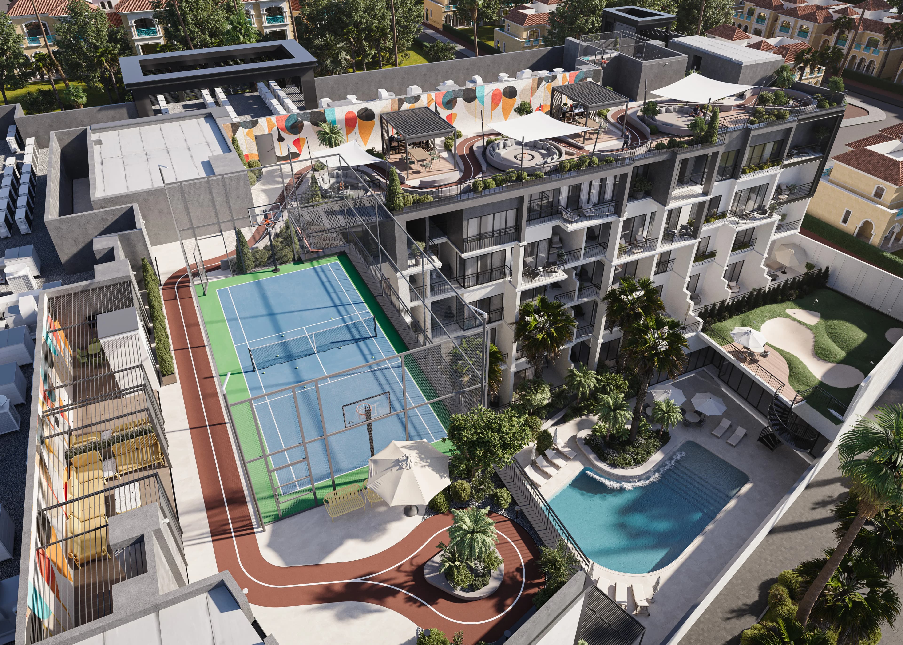 J-Haus Residence amenity Rooftop Terrace - JVC (Jumeirah Village Circle), Dubai - by Hirat Real Estate Development