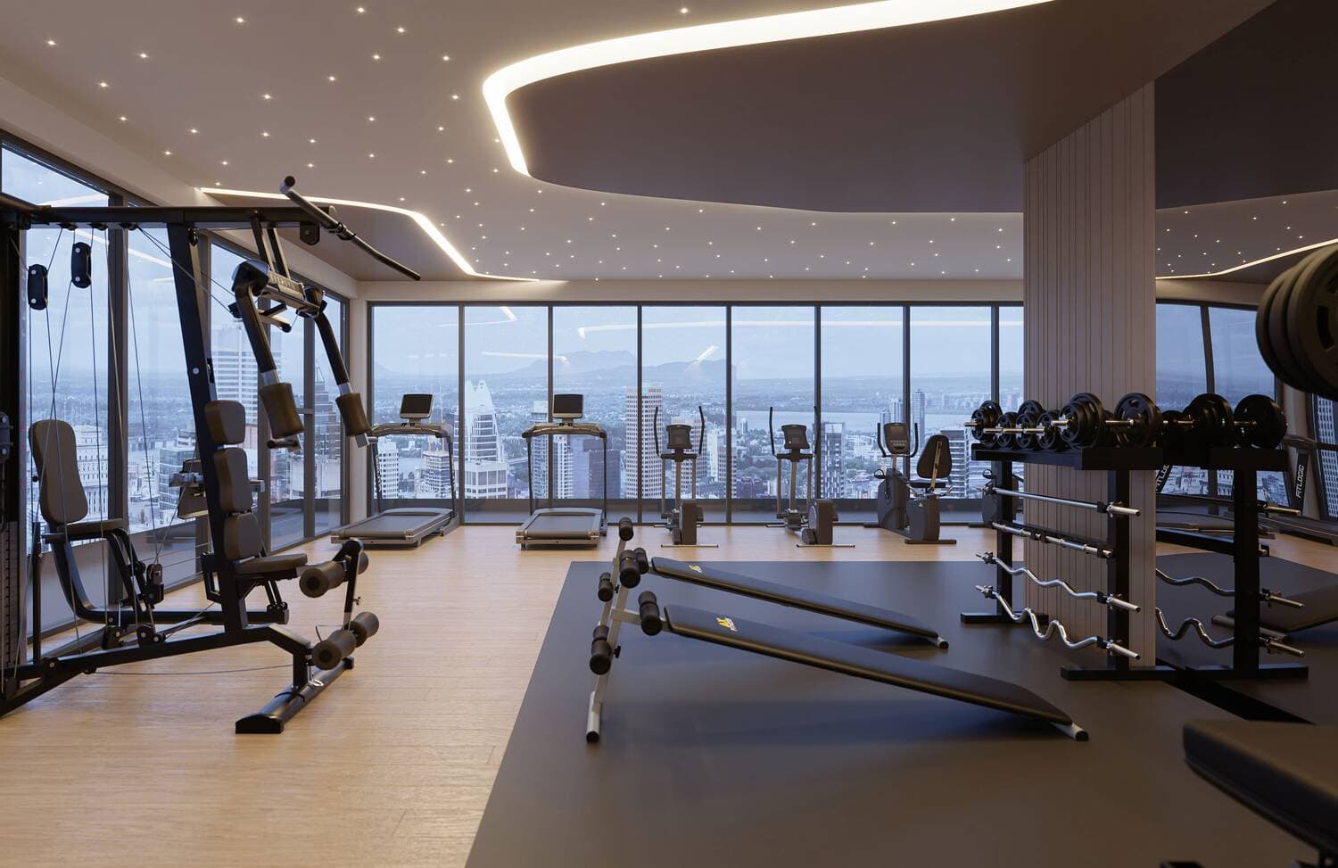 Jardin Astral amenity Rooftop Gym - Al Satwa, Dubai - by Galaxy Realty