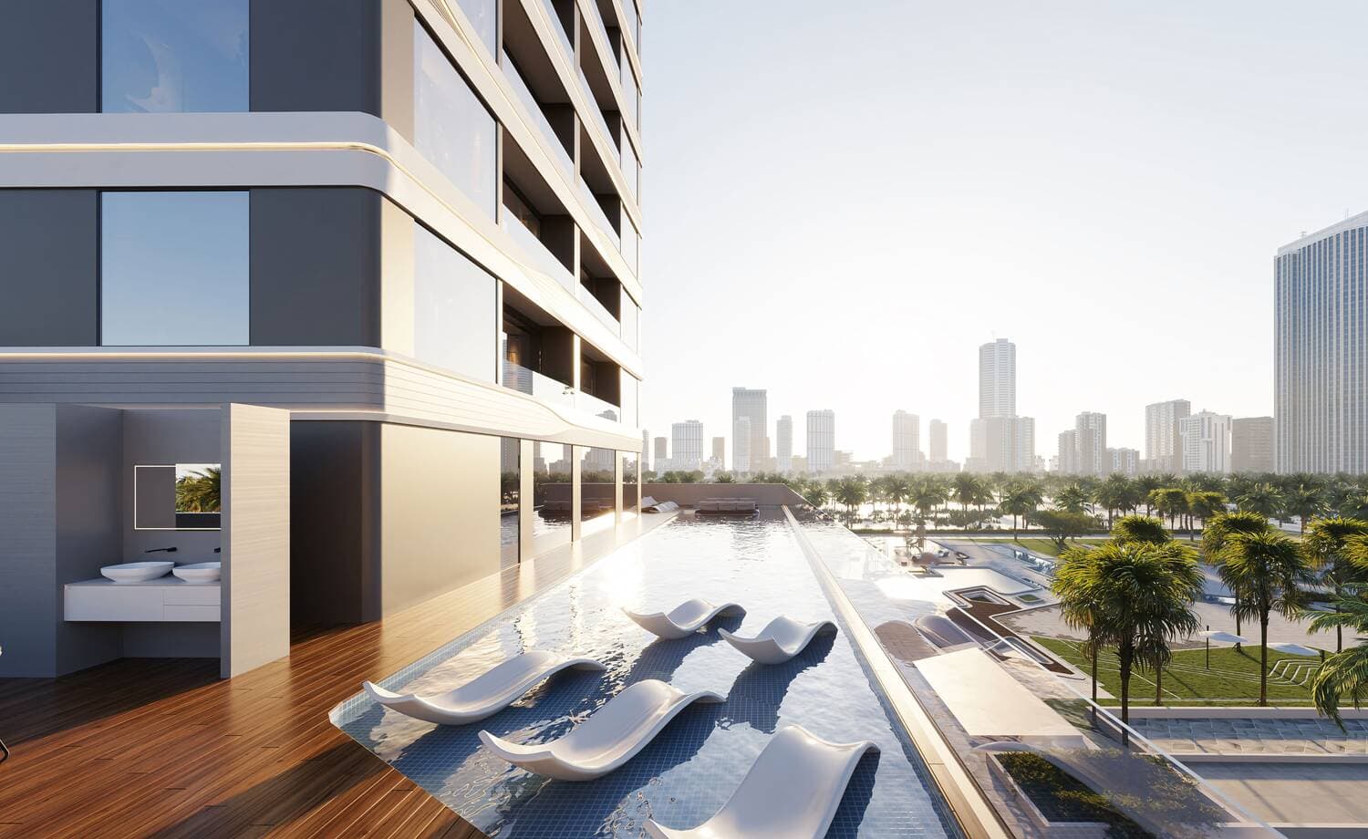 Jardin Astral amenity Swimming Pool - Al Satwa, Dubai - by Galaxy Realty