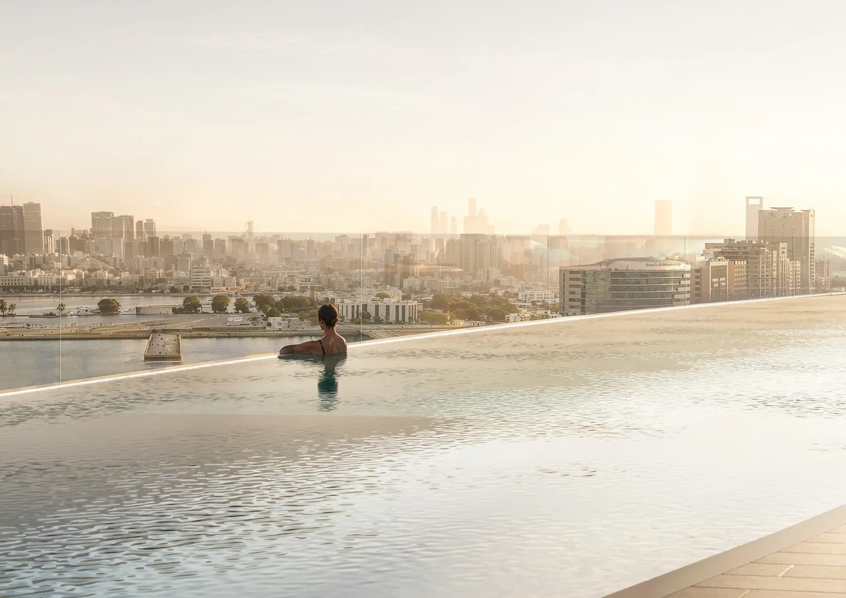 Jumeirah Residences at Al Maryah Island amenity Infinity Pool in Abu Dhabi, by Emirates Developments