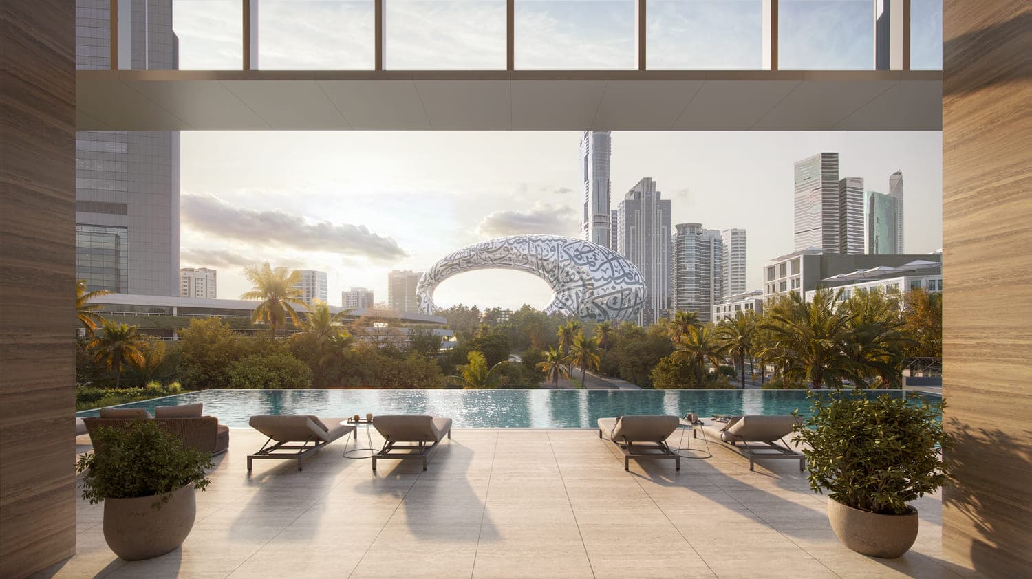 Jumeirah Residences Emirates Towers amenity Outdoor Sky Lounge With Sunken Seating Area - DIFC (Dubai International Financial Center), Dubai - by Meraas