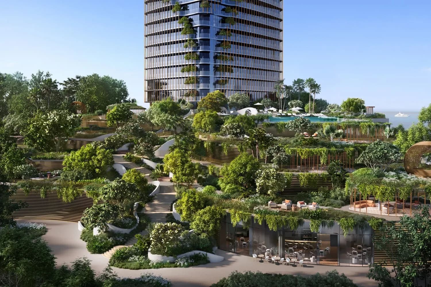 Kanyon by Beyond amenity Cascading Terraces - Maritime City, Dubai - by Beyond Developments