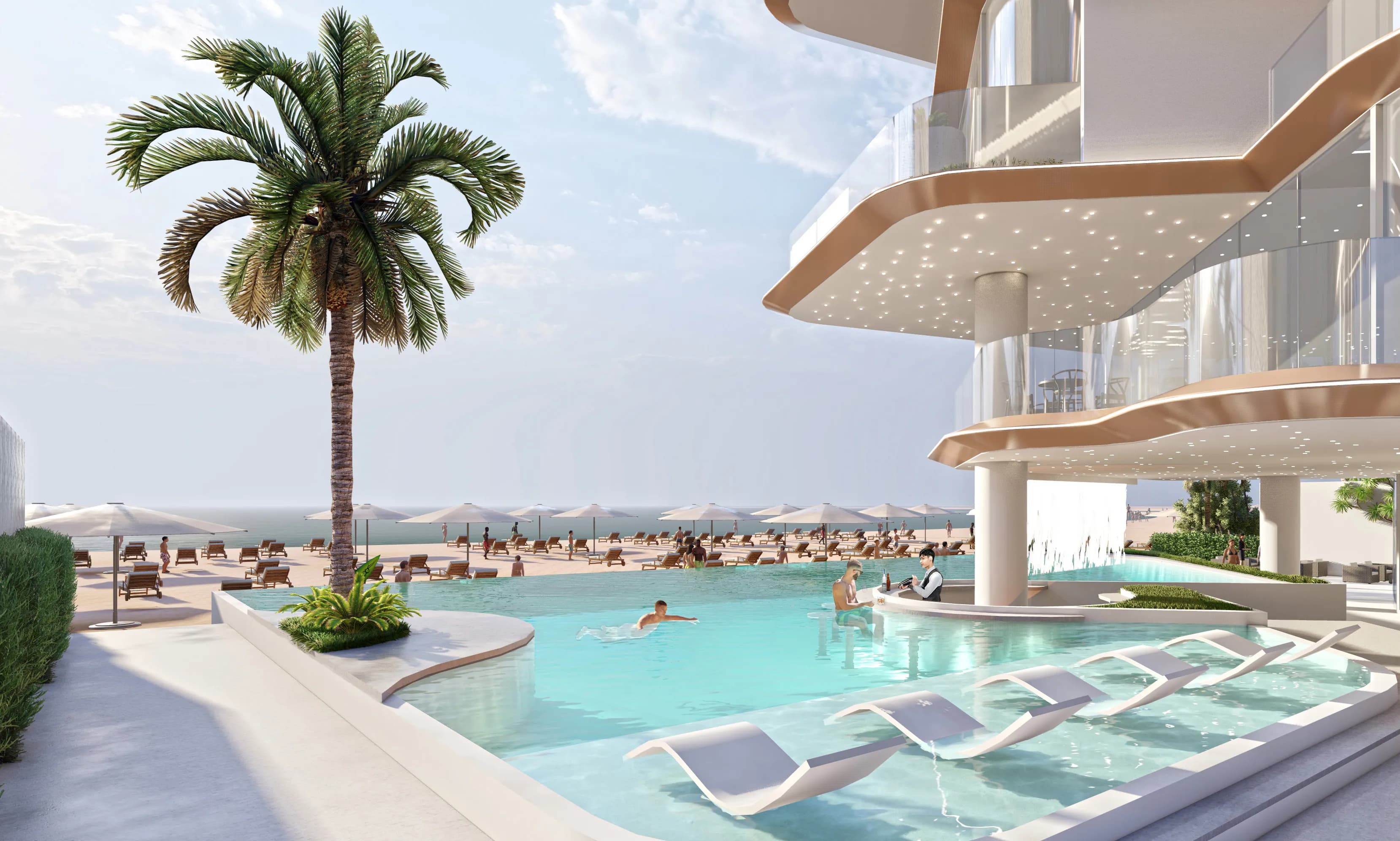 Karl Lagerfeld Beach Residences amenity Beach Club - Al Marjan Island, Dubai - by Aark Developers