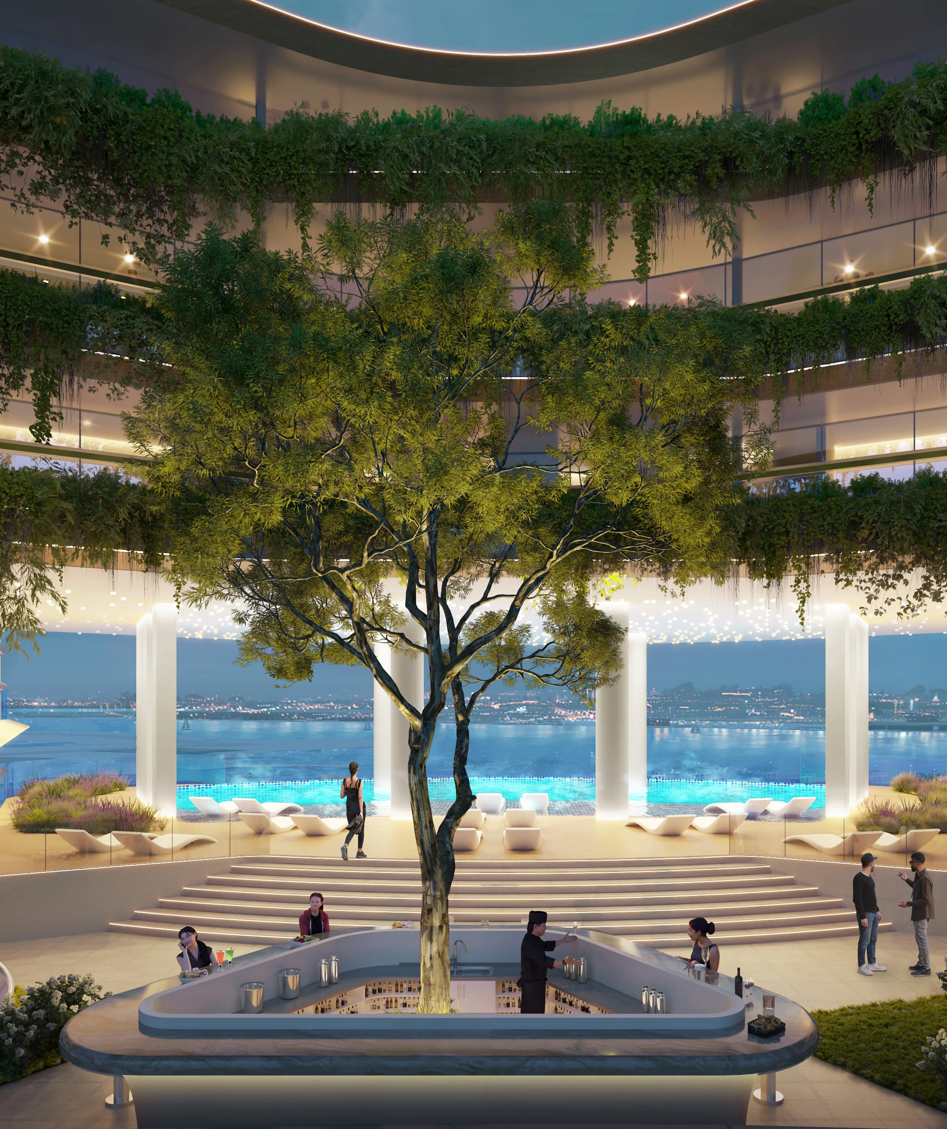Karl Lagerfeld Beach Residences amenity Sky Bar & Infinity Pool - Al Marjan Island, Dubai - by Aark Developers