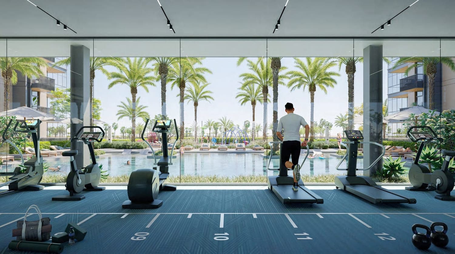 Kensington Waters amenity Gym in Sobha Hartland, Dubai, by Ellington