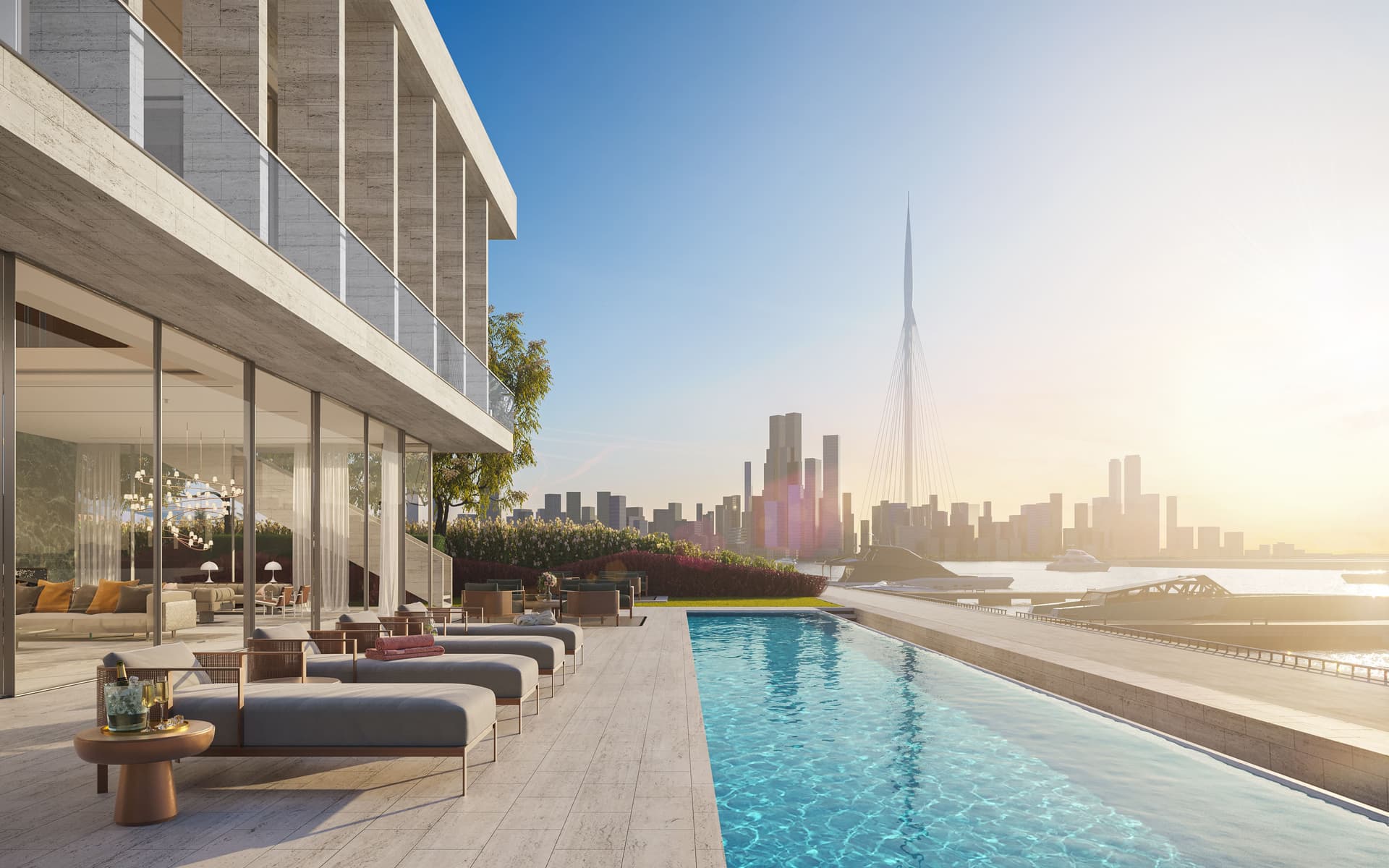 Keturah Ritz Carlton amenity Swimming Pools in Al Jaddaf, Dubai, by MAG