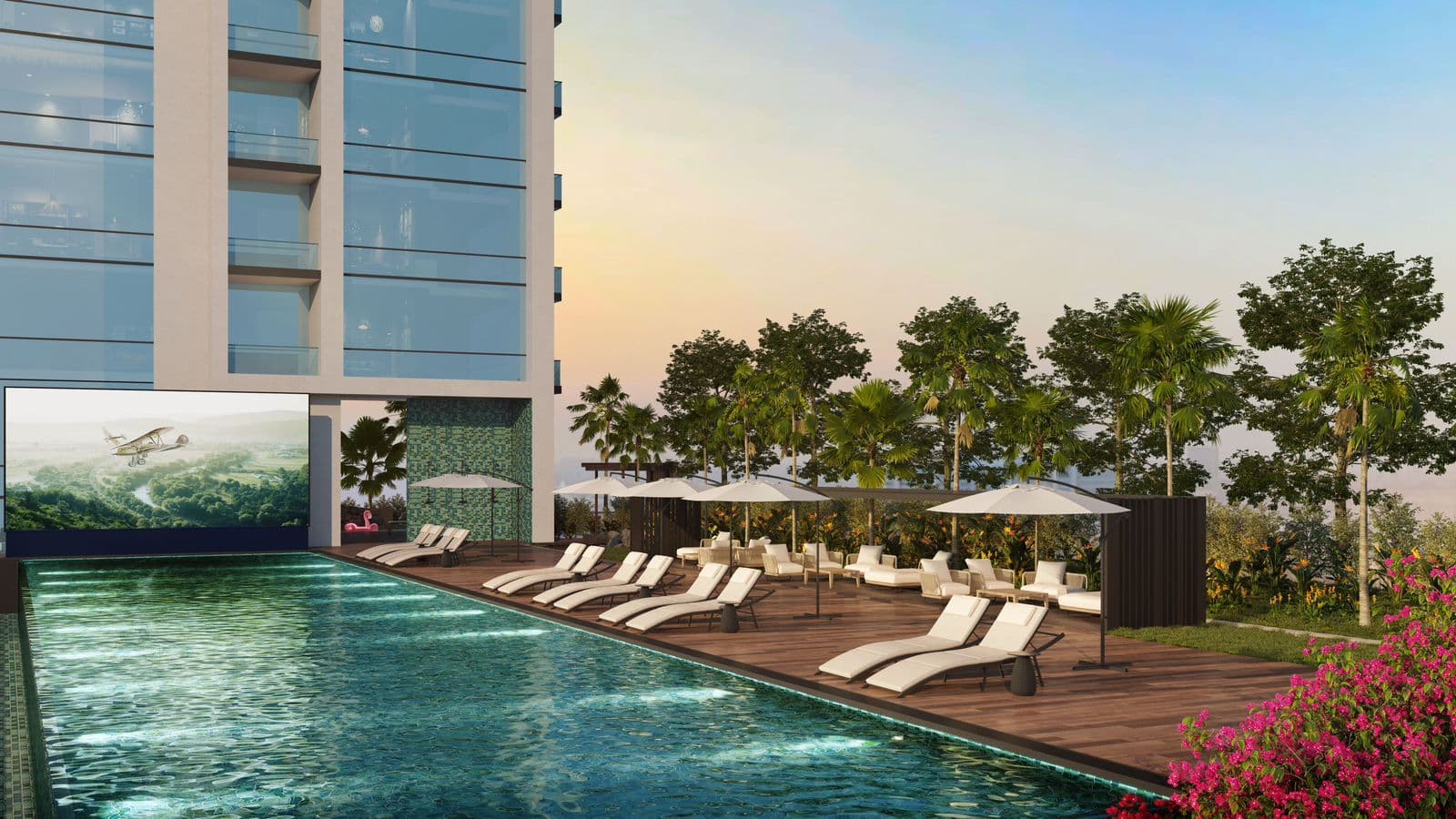 Kyoto by ORO24 amenity Landscape Pool Deck - Arjan, Dubai - by ORO 24