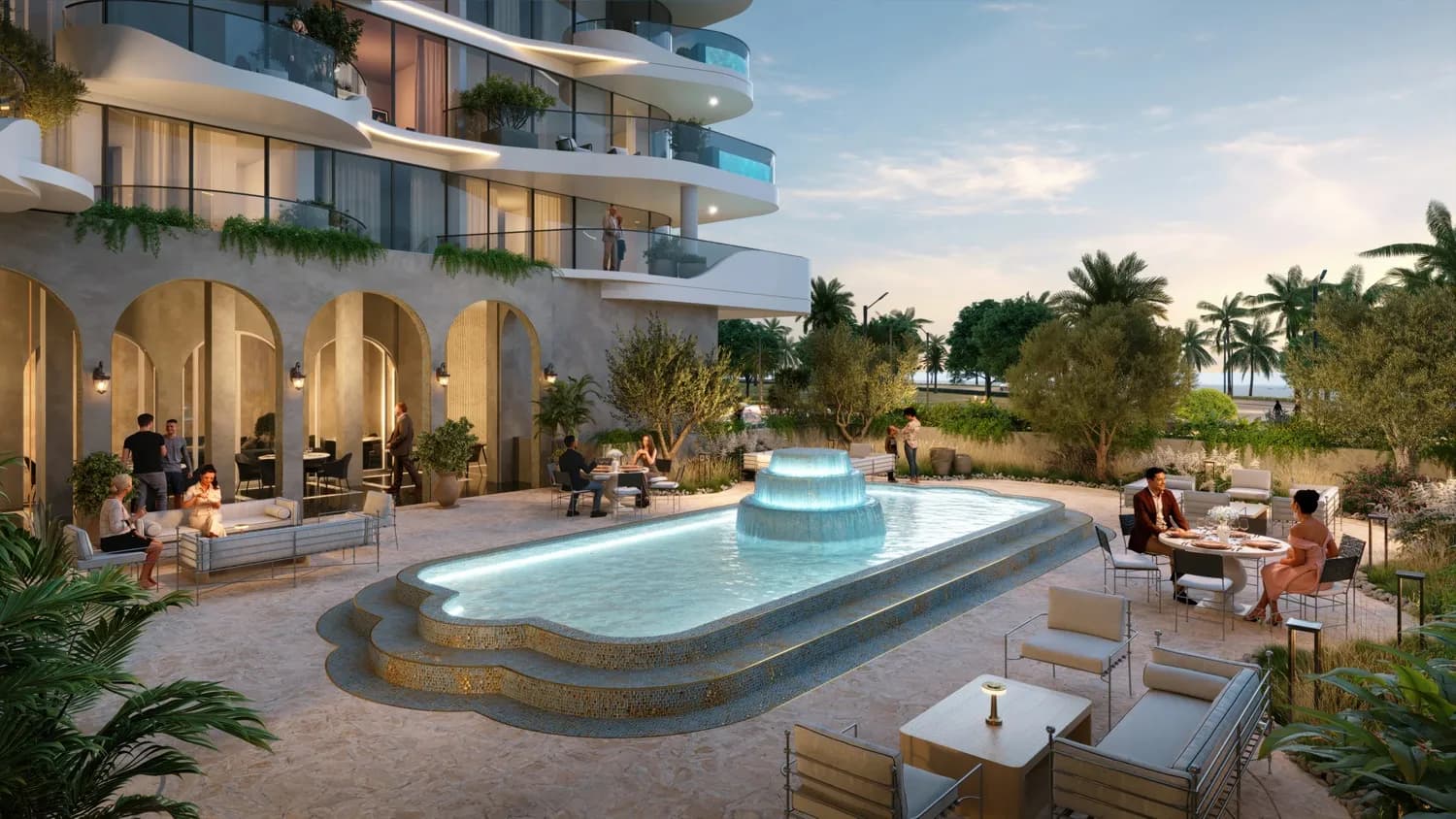 La Perla amenity Spanish Courtyard - Al Marjan Island, Dubai - by BNW Developments