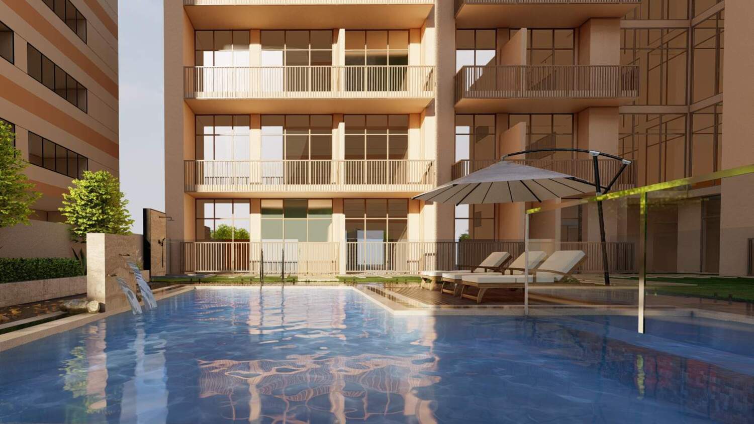 La Residenza amenity Swimming Pool With Kids Play Area - JVC (Jumeirah Village Circle), Dubai - by Dalands Holding FZ LLC