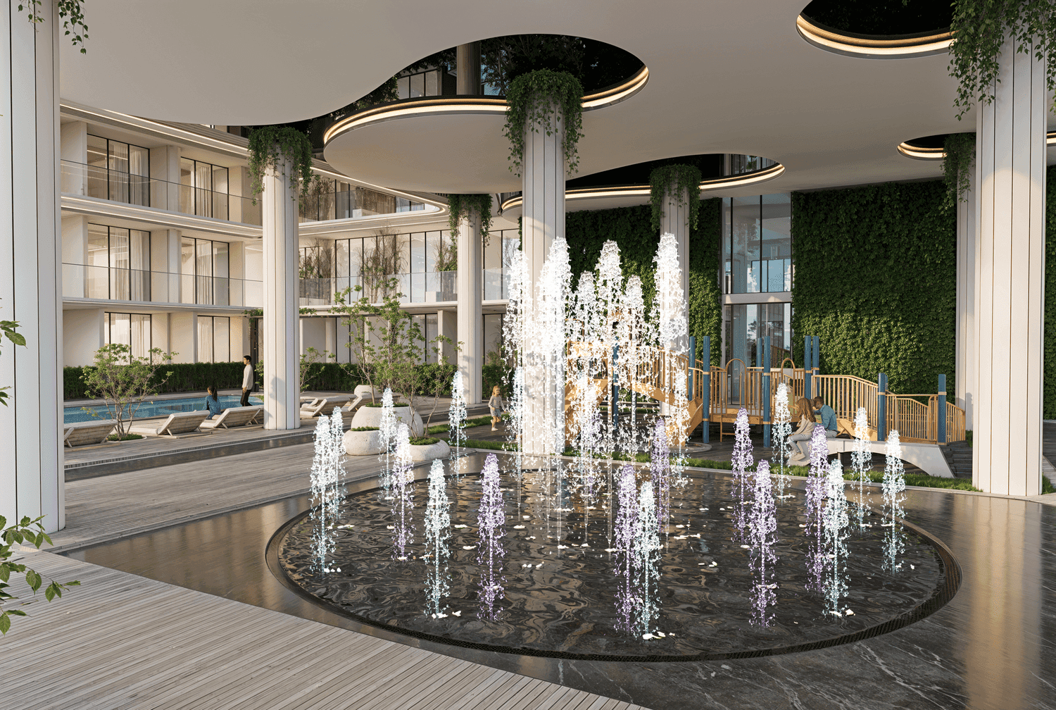 Lazord by Lapis Phases 1 and 2 amenity Dancing Fountains - Majan, Dubai - by Lapis Properties