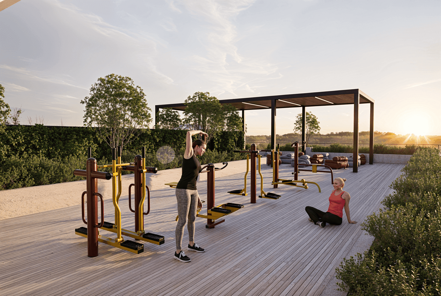Lazord by Lapis Phases 1 and 2 amenity Outdoor Gym - Majan, Dubai - by Lapis Properties