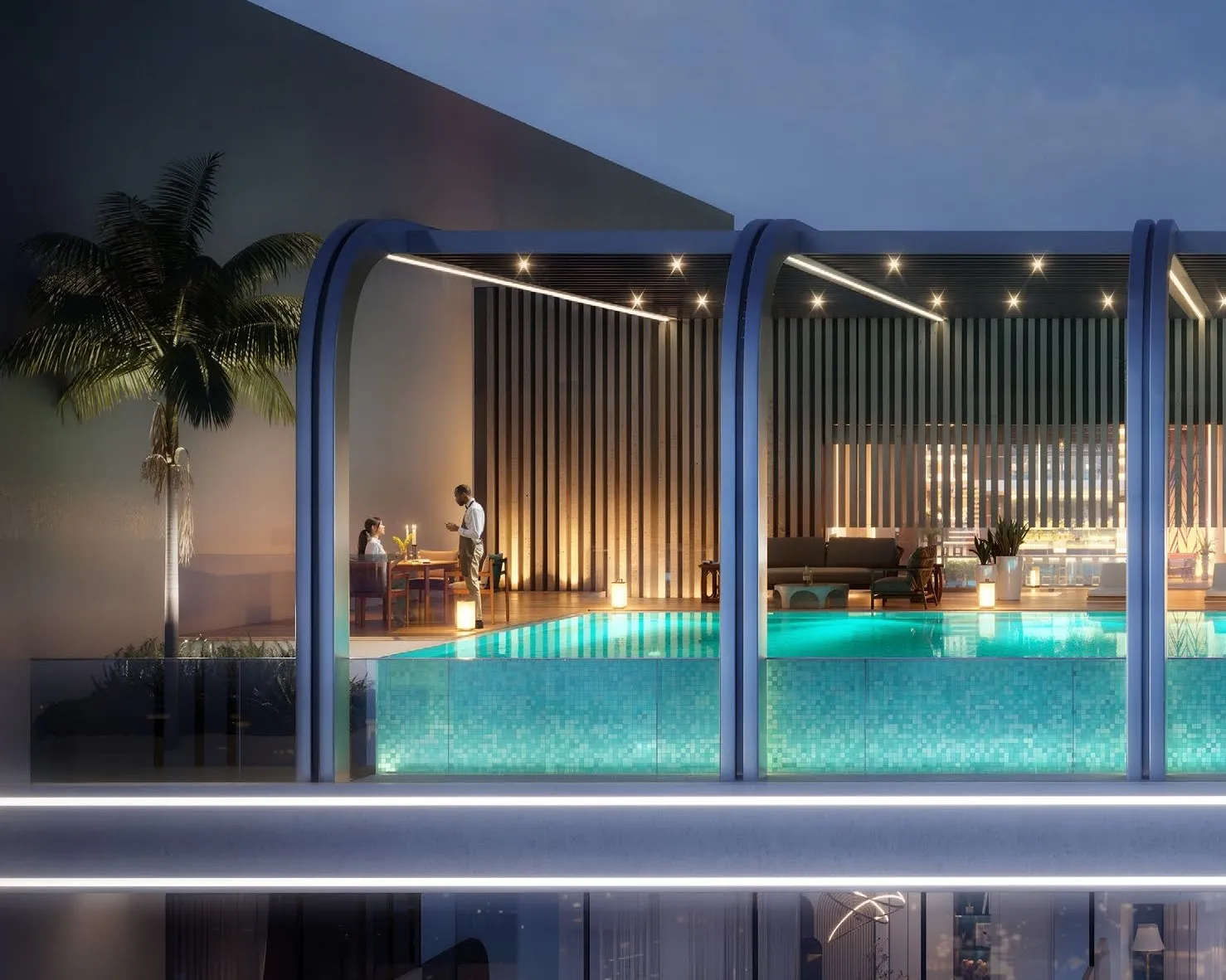 Le Blanc amenity Outdoor Dining - Dubailand Residence Complex, Dubai - by Imtiaz Development