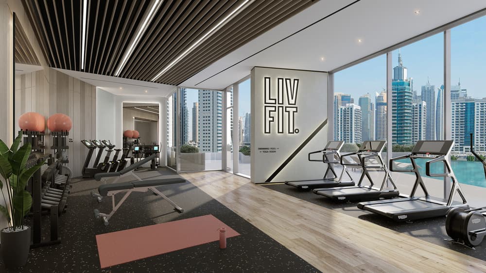 LIV Lux amenity Gym in Jumeirah Beach Residence (JBR), Dubai