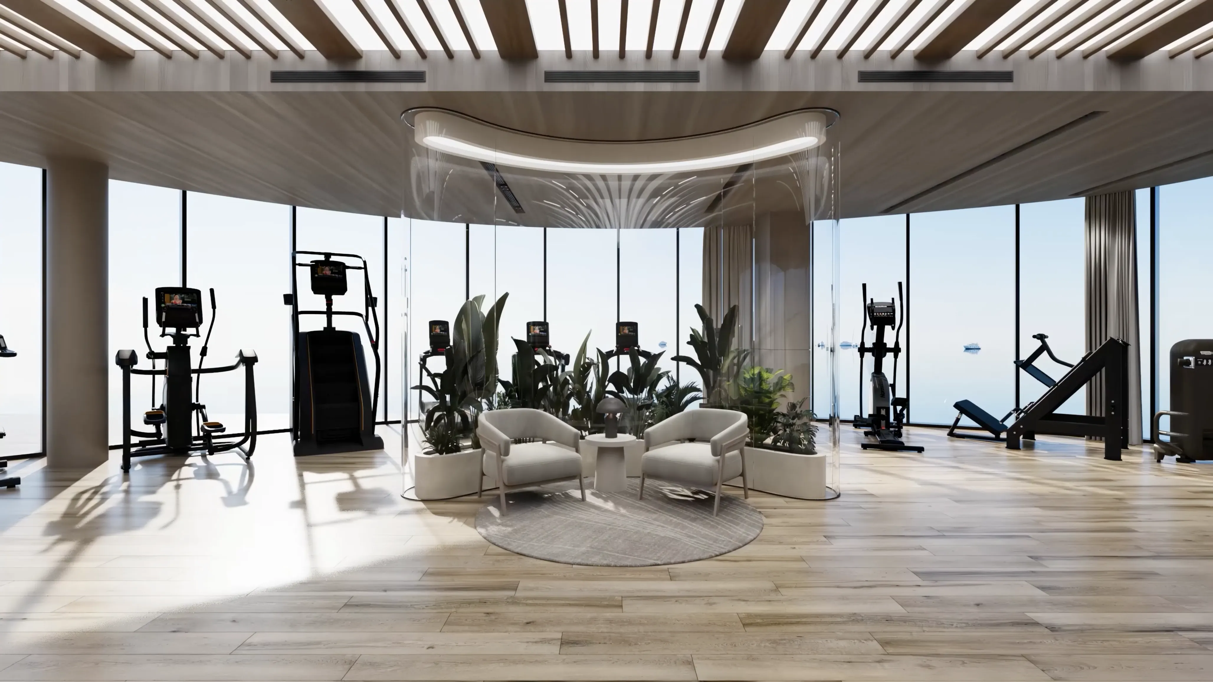 LIV Oceanside amenity Indoor Gym - Palm Deira, Dubai - by LIV
