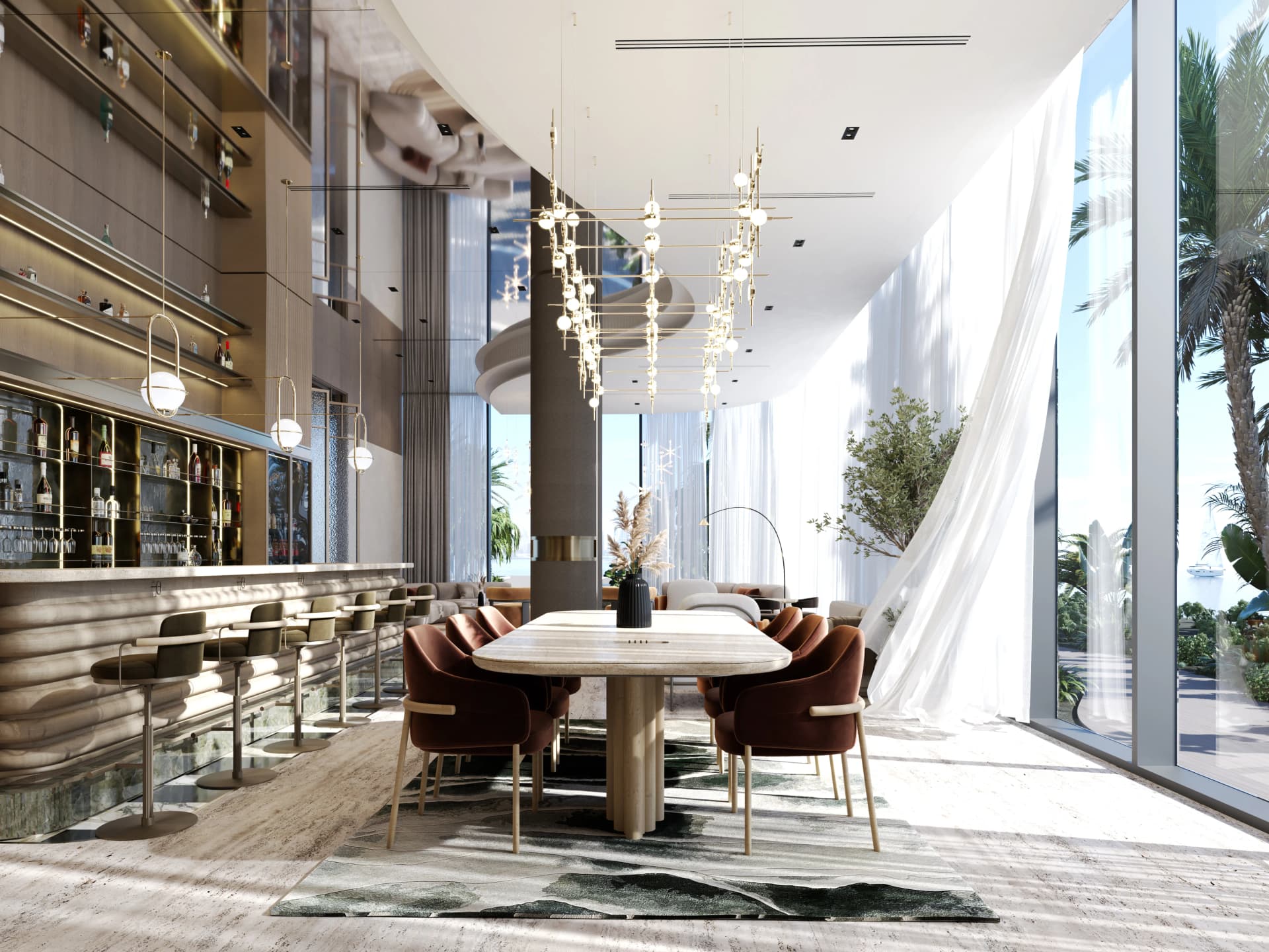 LIV Oceanside amenity Residents’ Lounge in Palm Deira, Dubai