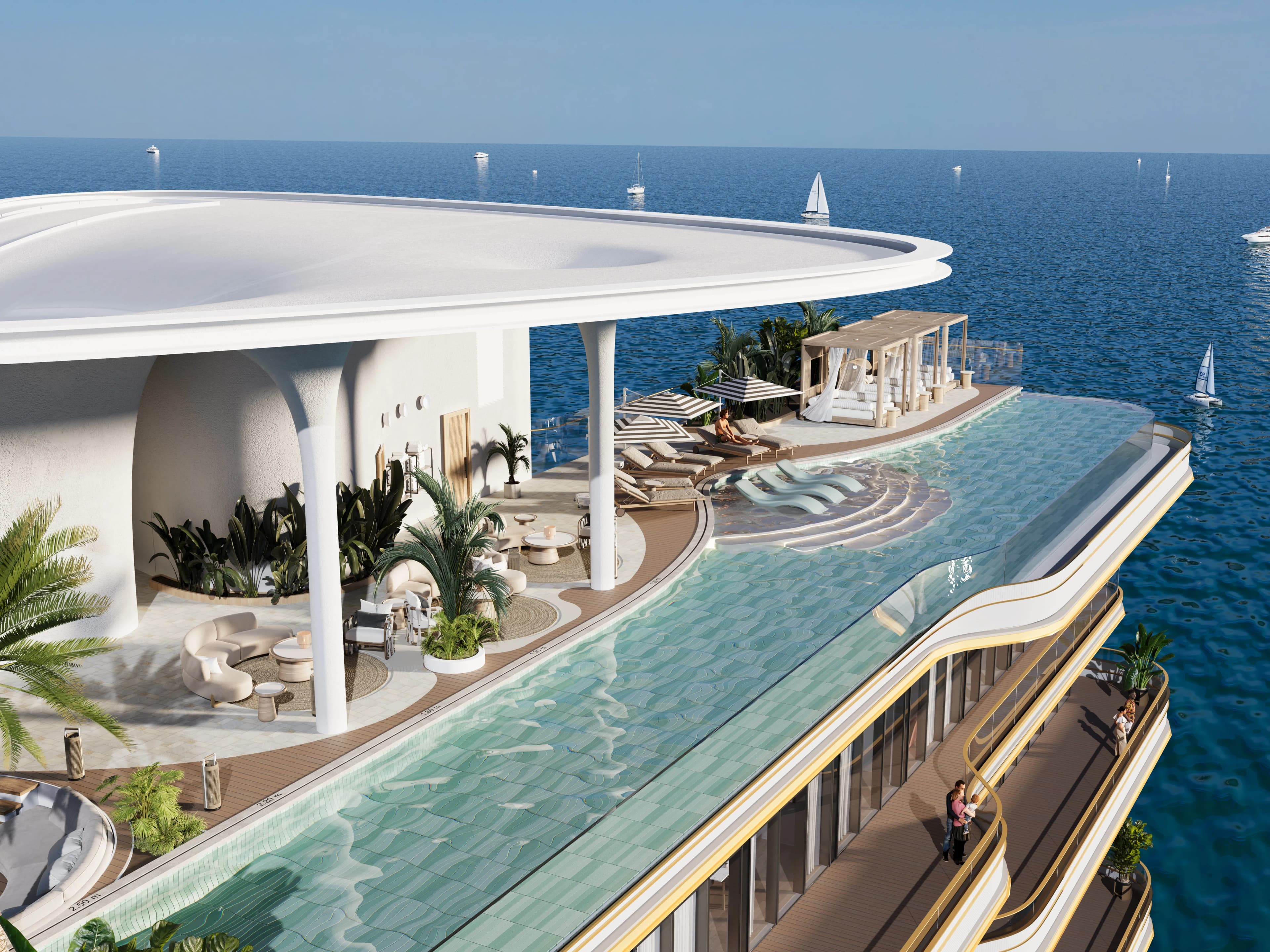 LIV Oceanside amenity Rooftop Infinity Pool - Palm Deira, Dubai - by LIV