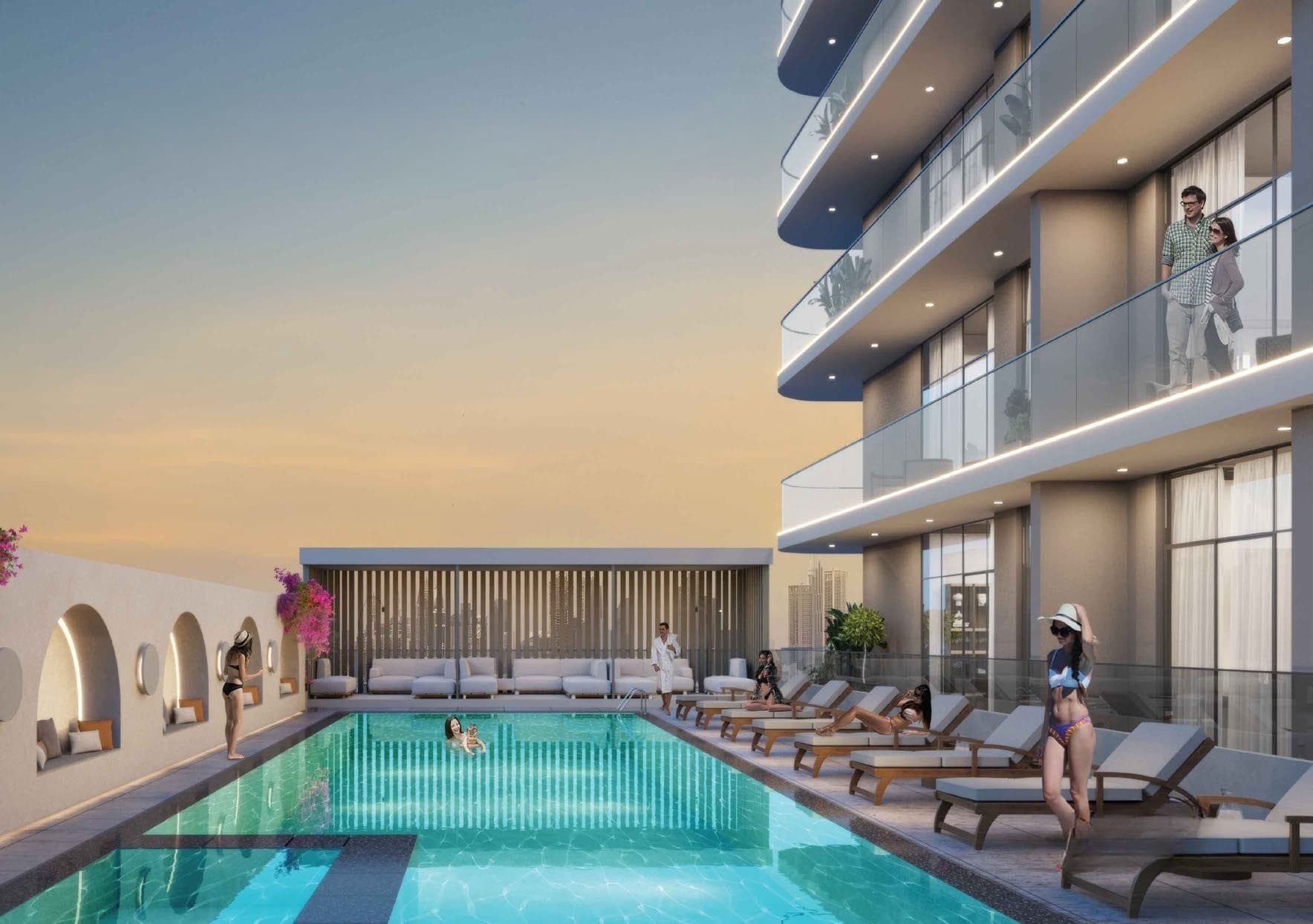 Livel Residenza amenity BBQ Area & Adult Pool - JVC (Jumeirah Village Circle), Dubai - by Vantage Developments