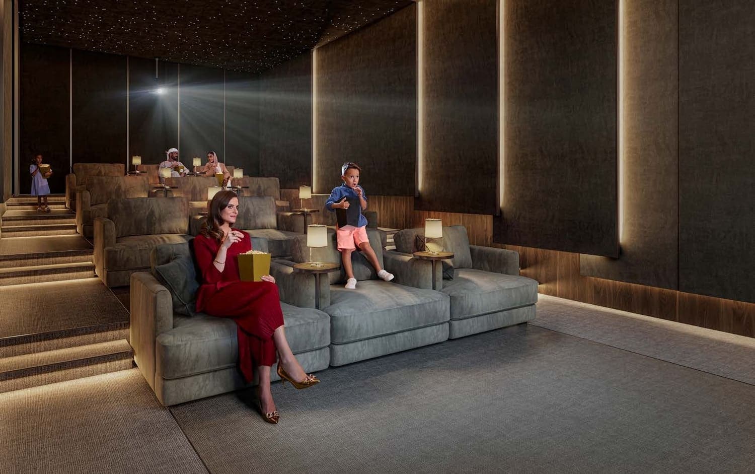 Louvre Abu Dhabi Residences amenity Cinema Prive in Al Saadiyat island, Abu Dhabi, by ALDAR