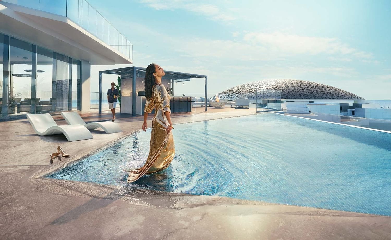 Louvre Abu Dhabi Residences amenity Swimming Pool in Al Saadiyat island, Abu Dhabi, by ALDAR