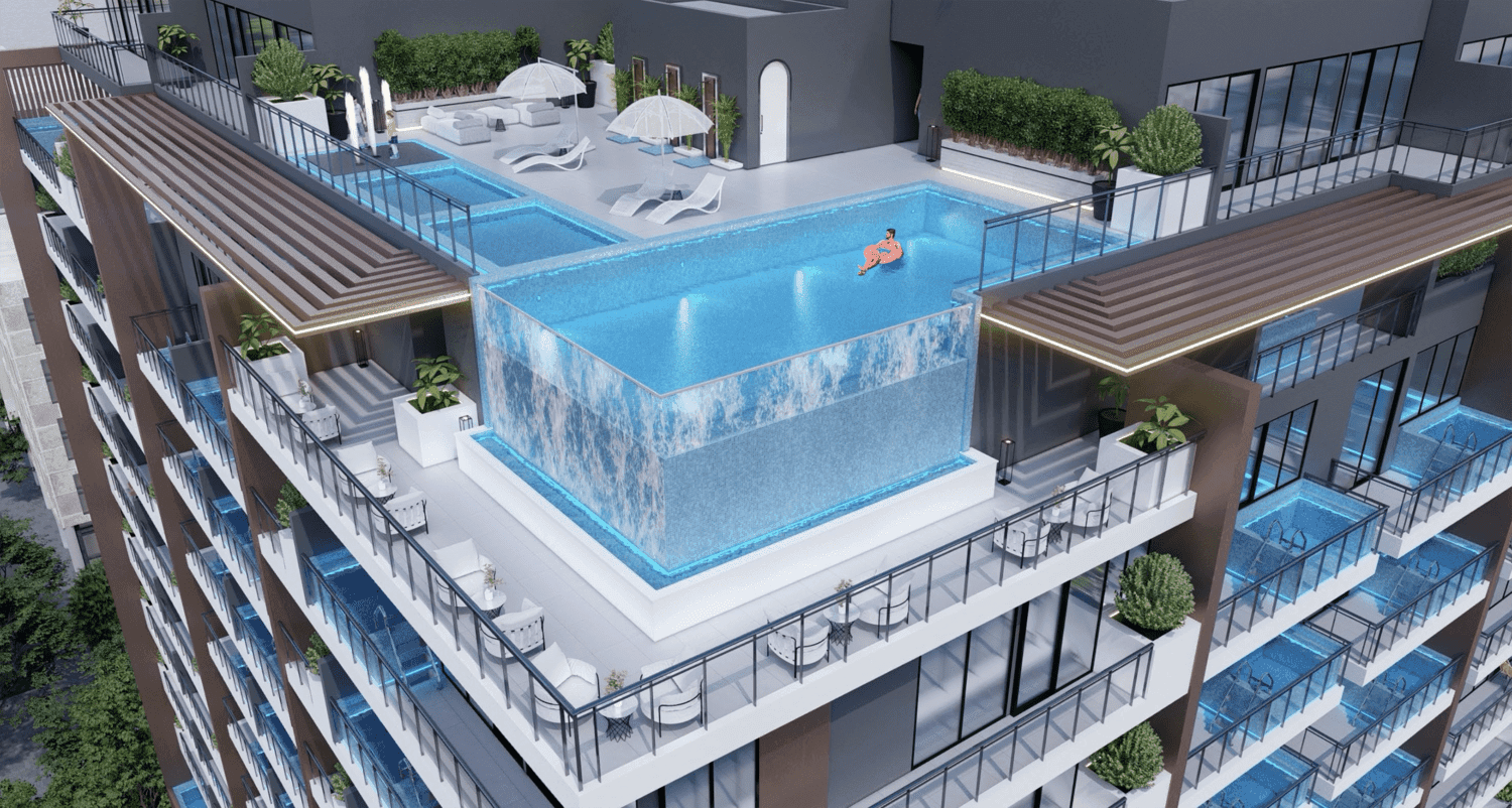 Lucky Royale Residence amenity Infinity Pool - JVC (Jumeirah Village Circle), Dubai - by Lucky Aeon