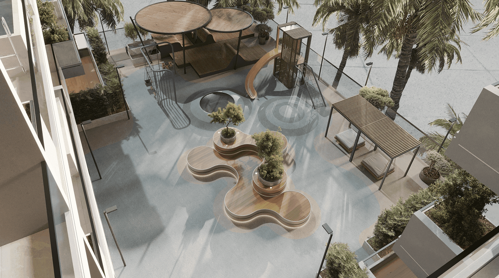 Lucky Royale Residence amenity Podium Garden - JVC (Jumeirah Village Circle), Dubai - by Lucky Aeon